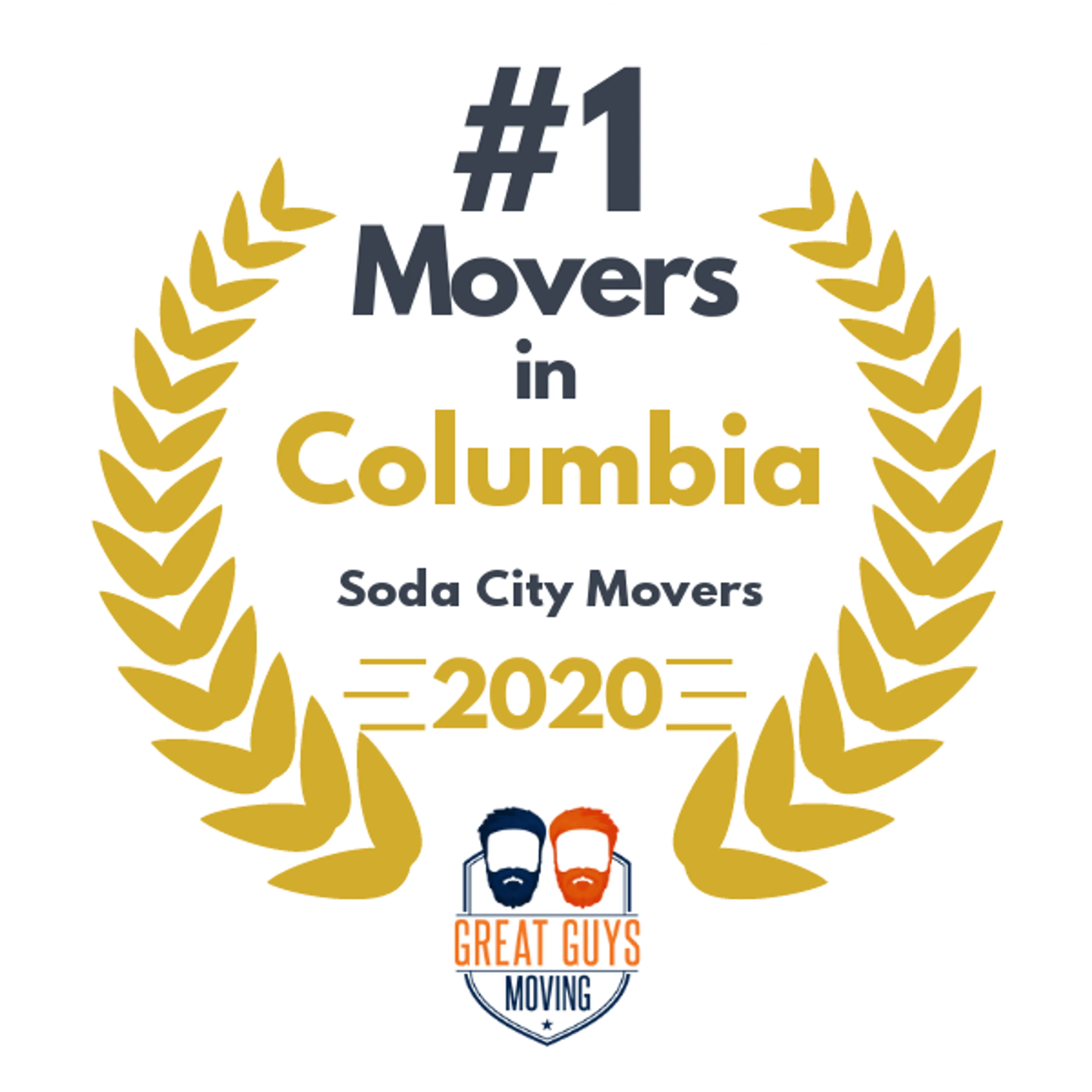 #1 Ranked Movers in Columbia, SC 2020 award