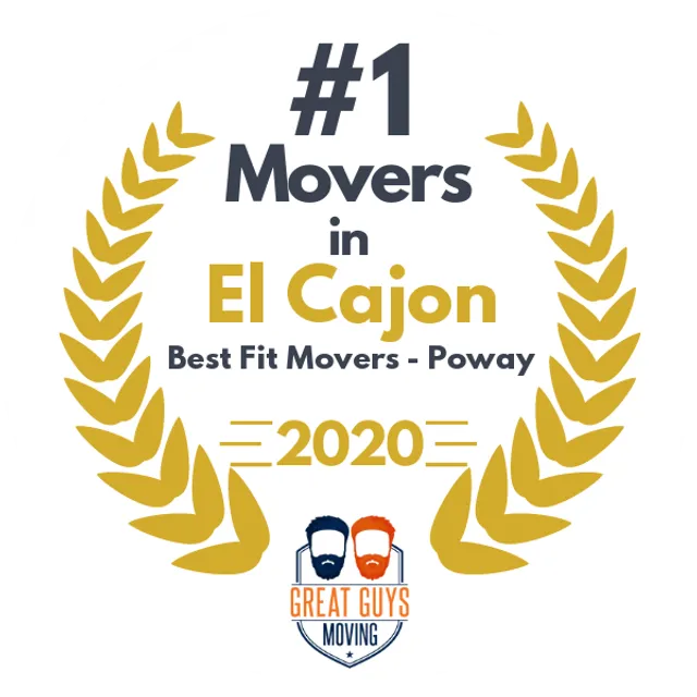 #1 Ranked Movers in Chula Vista, CA 2020 award