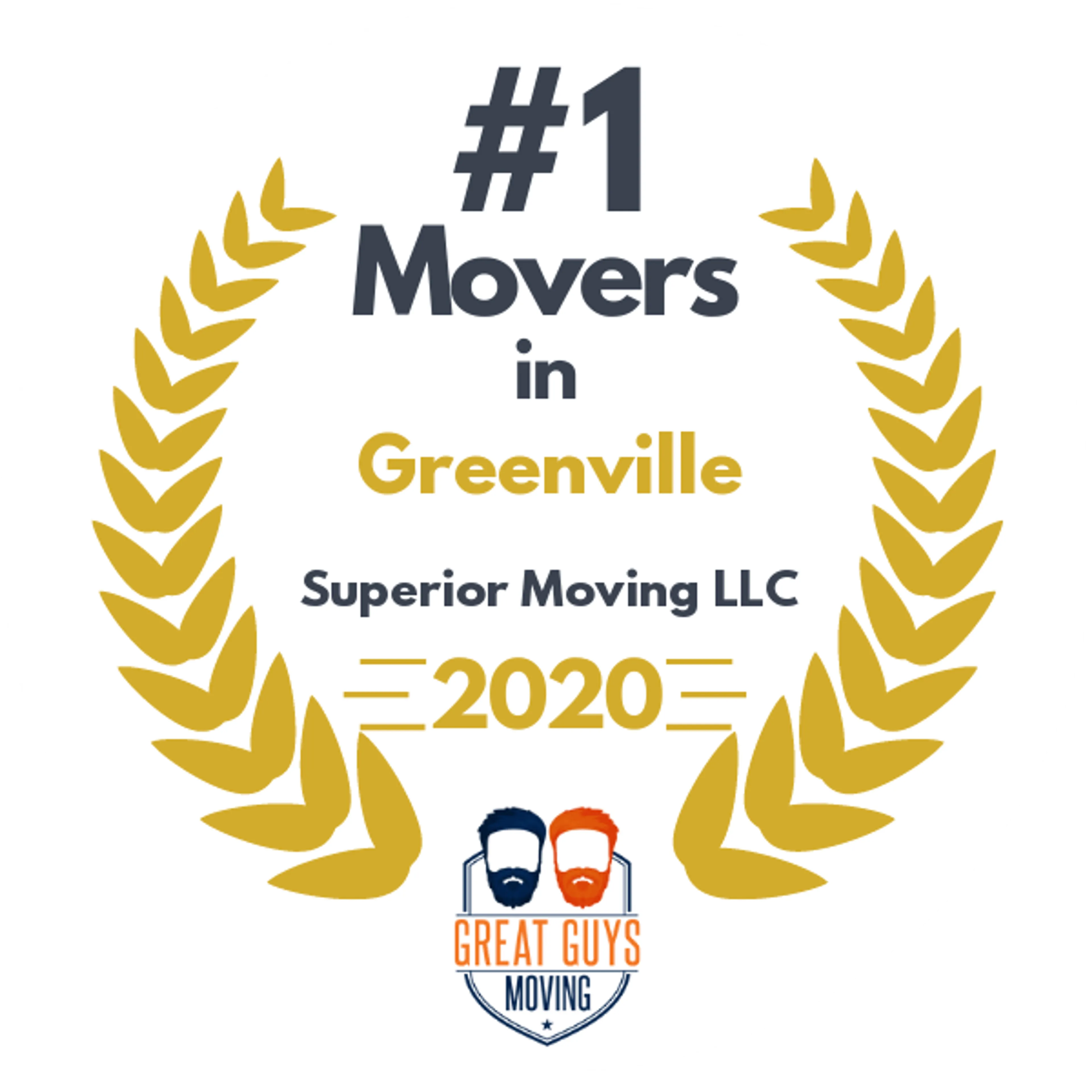 #1 Ranked Movers in Greenville, NC 2020 award