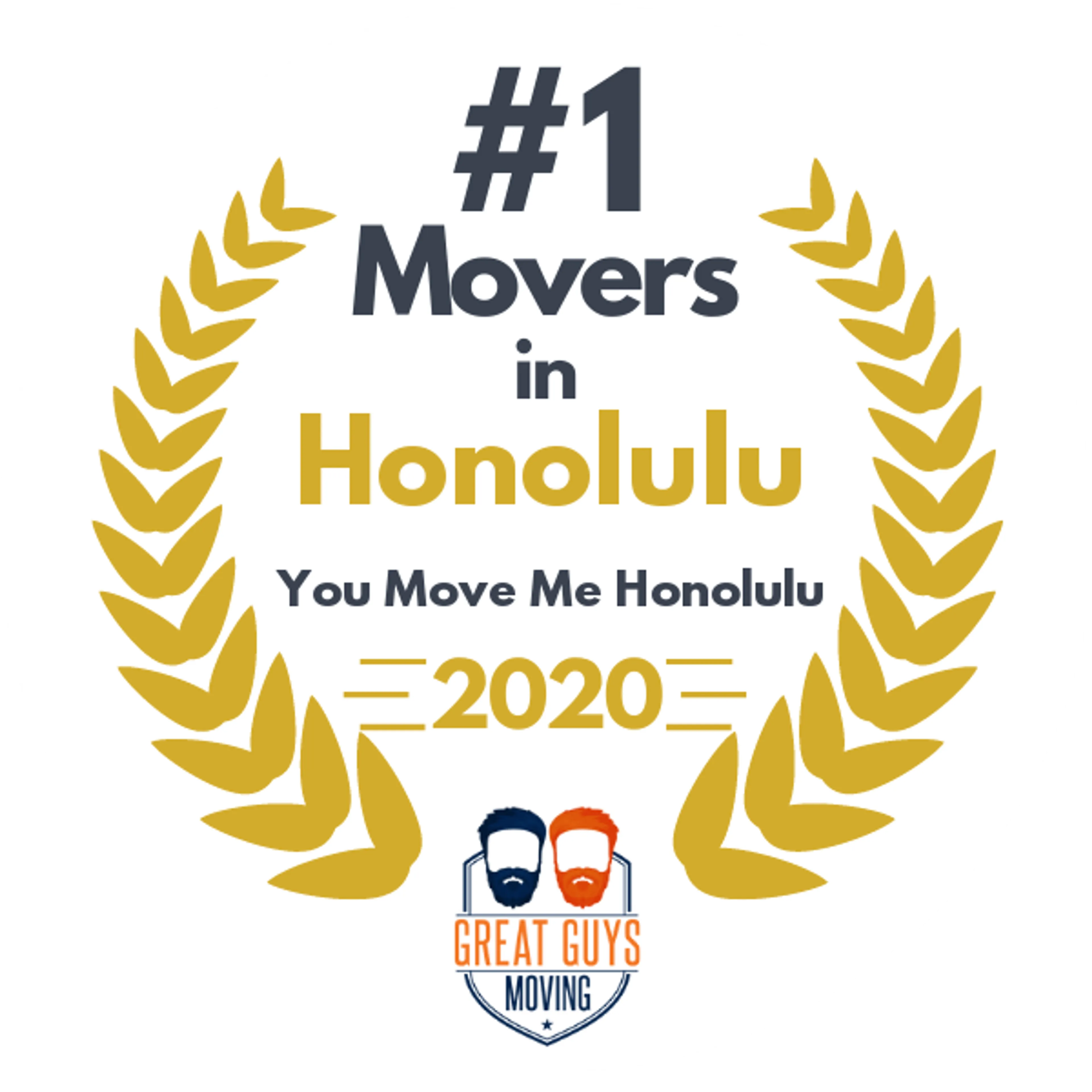 #1 Ranked Movers in Honolulu, HI 2020 award