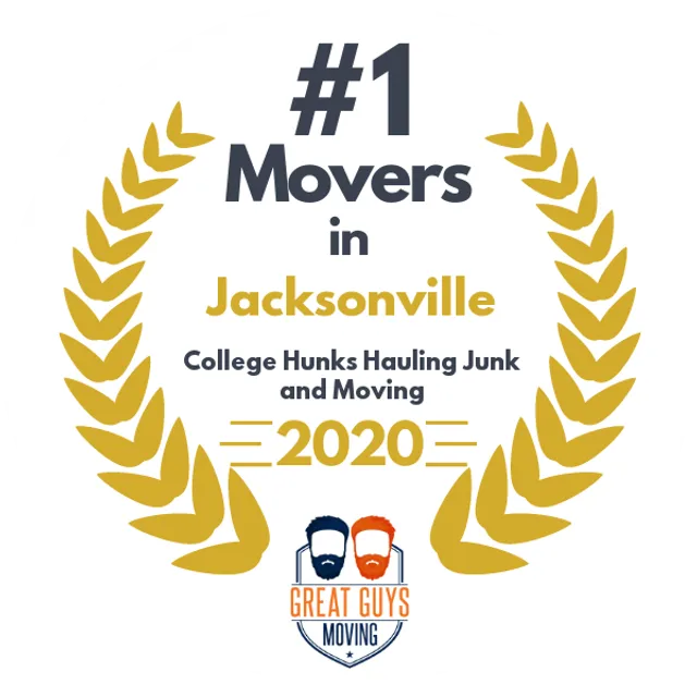 #1 Ranked Movers in Jacksonville, FL 2020 award