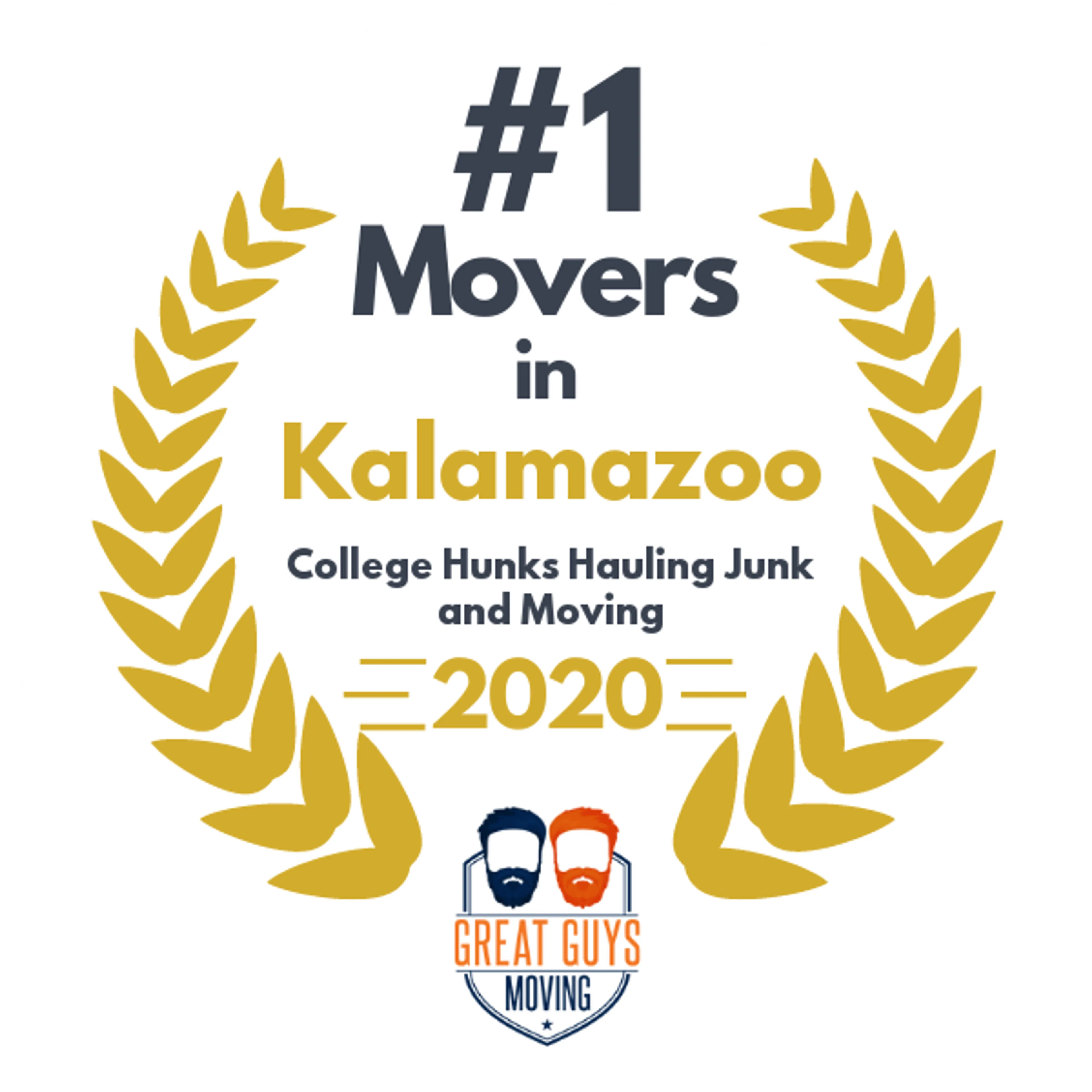 #1 Ranked Movers in Kalamazoo, MI 2020 award