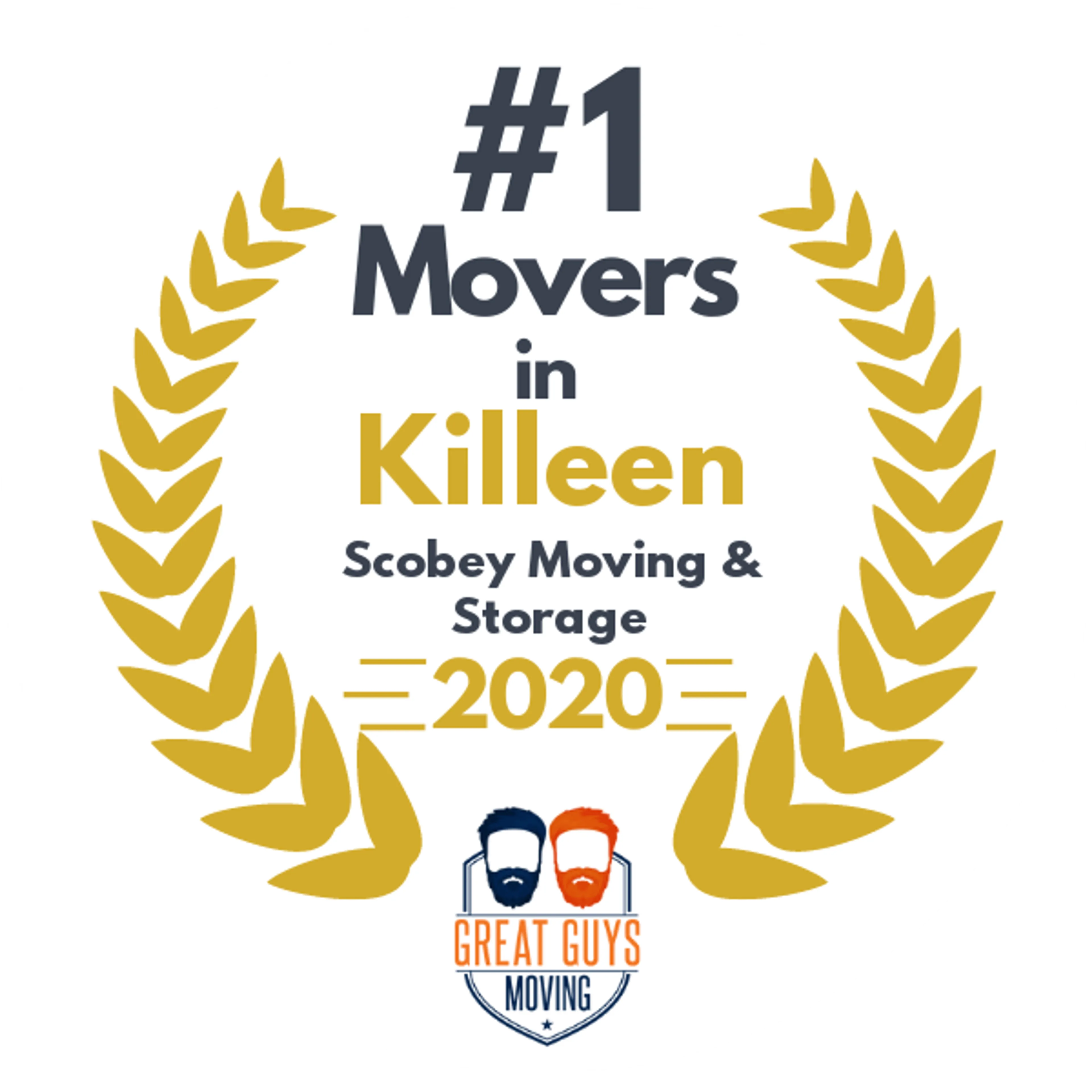 #1 Ranked Movers in Killeen, TX 2020 award