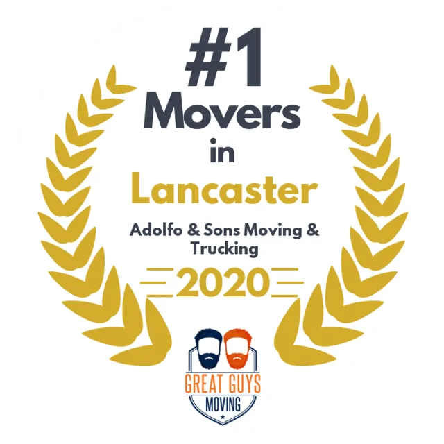 #1 Ranked Movers in Lancaster, CA 2020 award