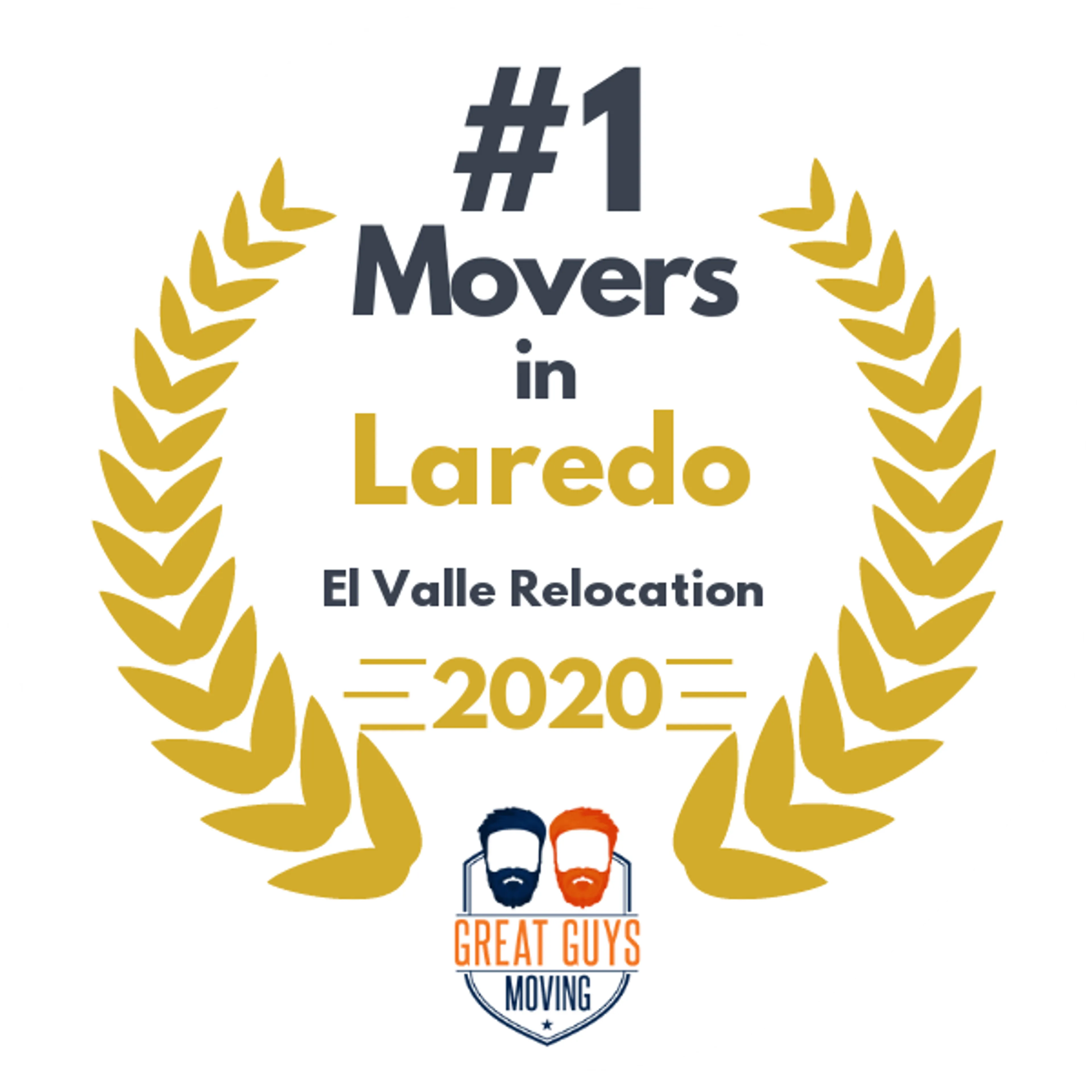 #1 Ranked Movers in Laredo, TX 2020 award