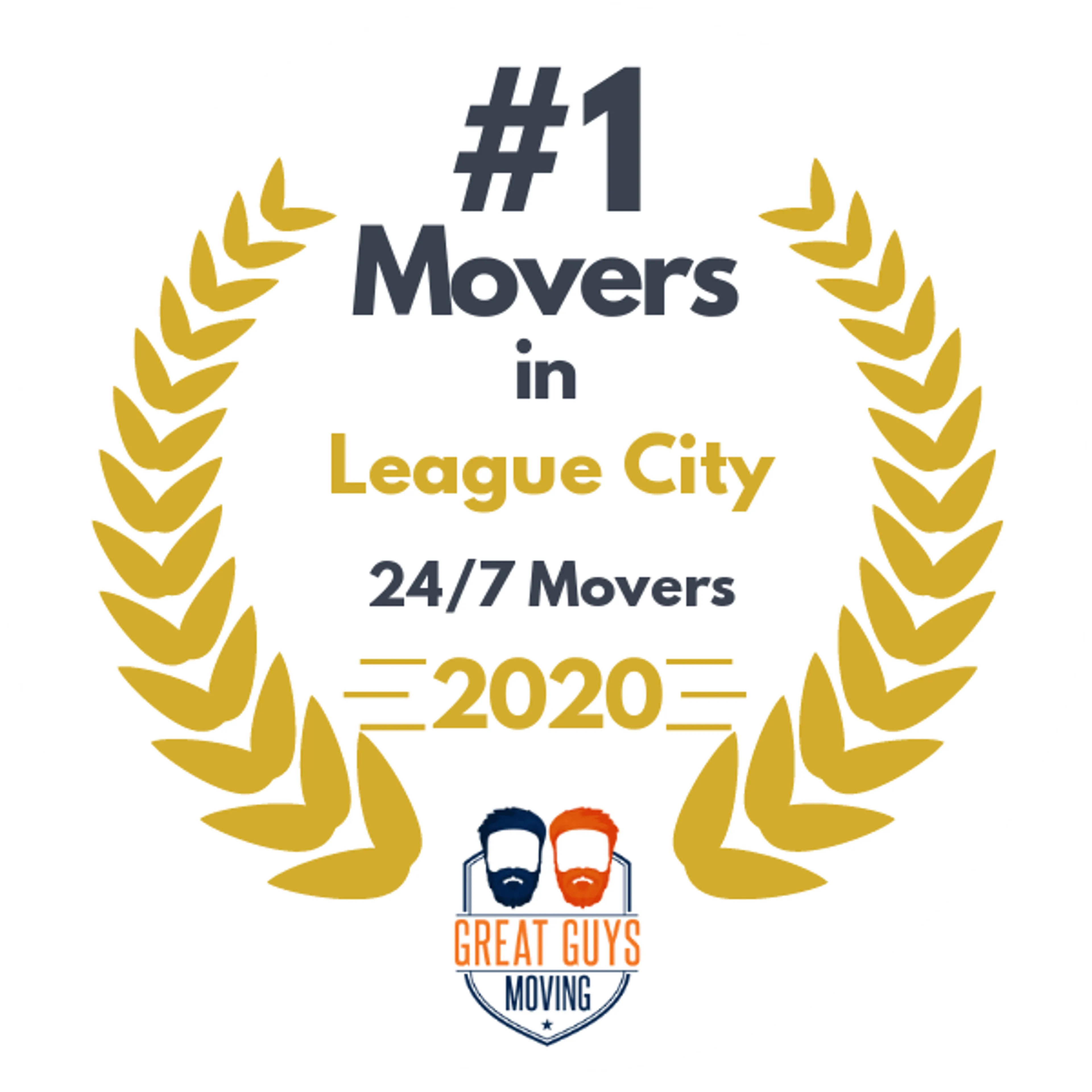 #1 Ranked Movers in Pasadena, TX 2020 award