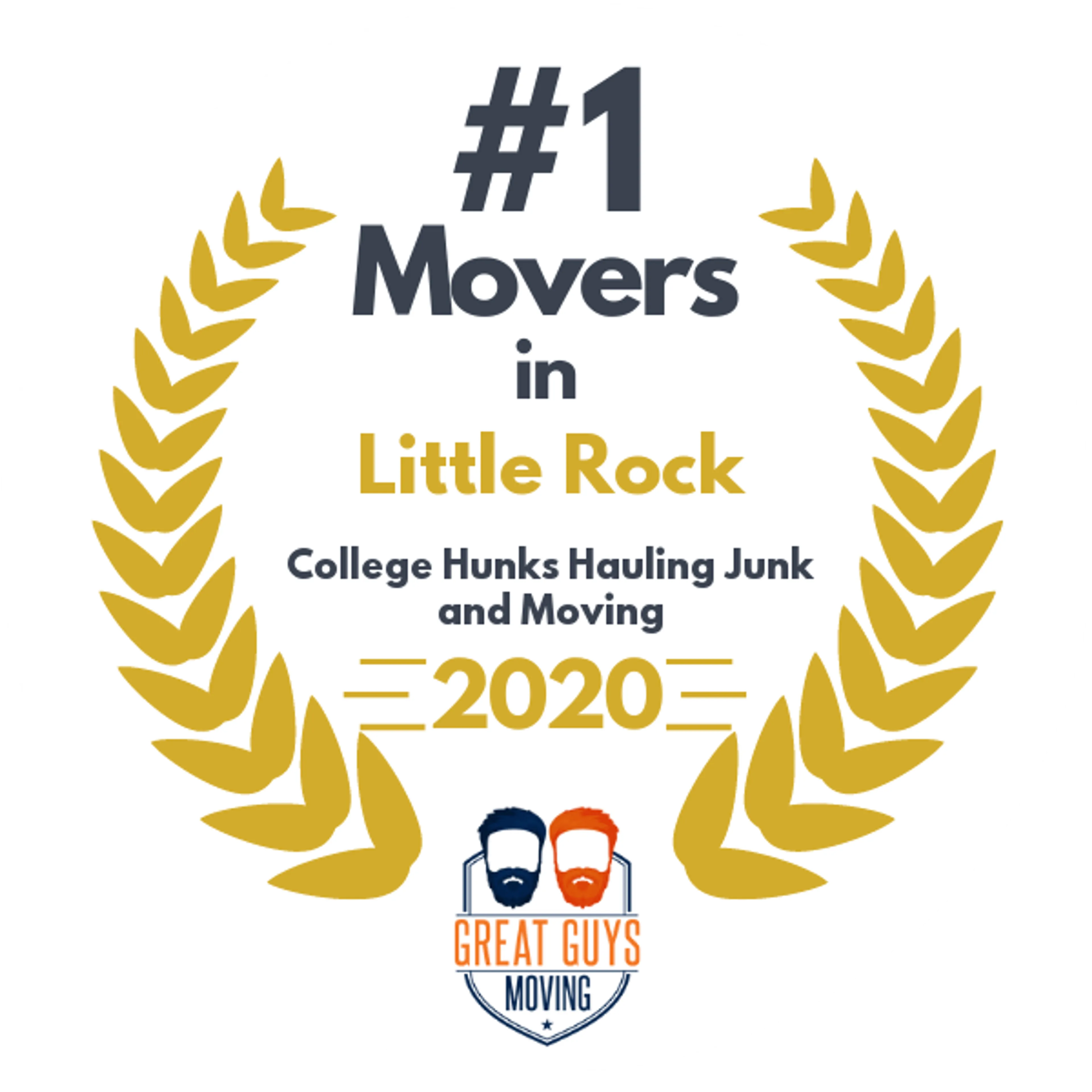 #1 Ranked Movers in Little Rock, AR 2020 award