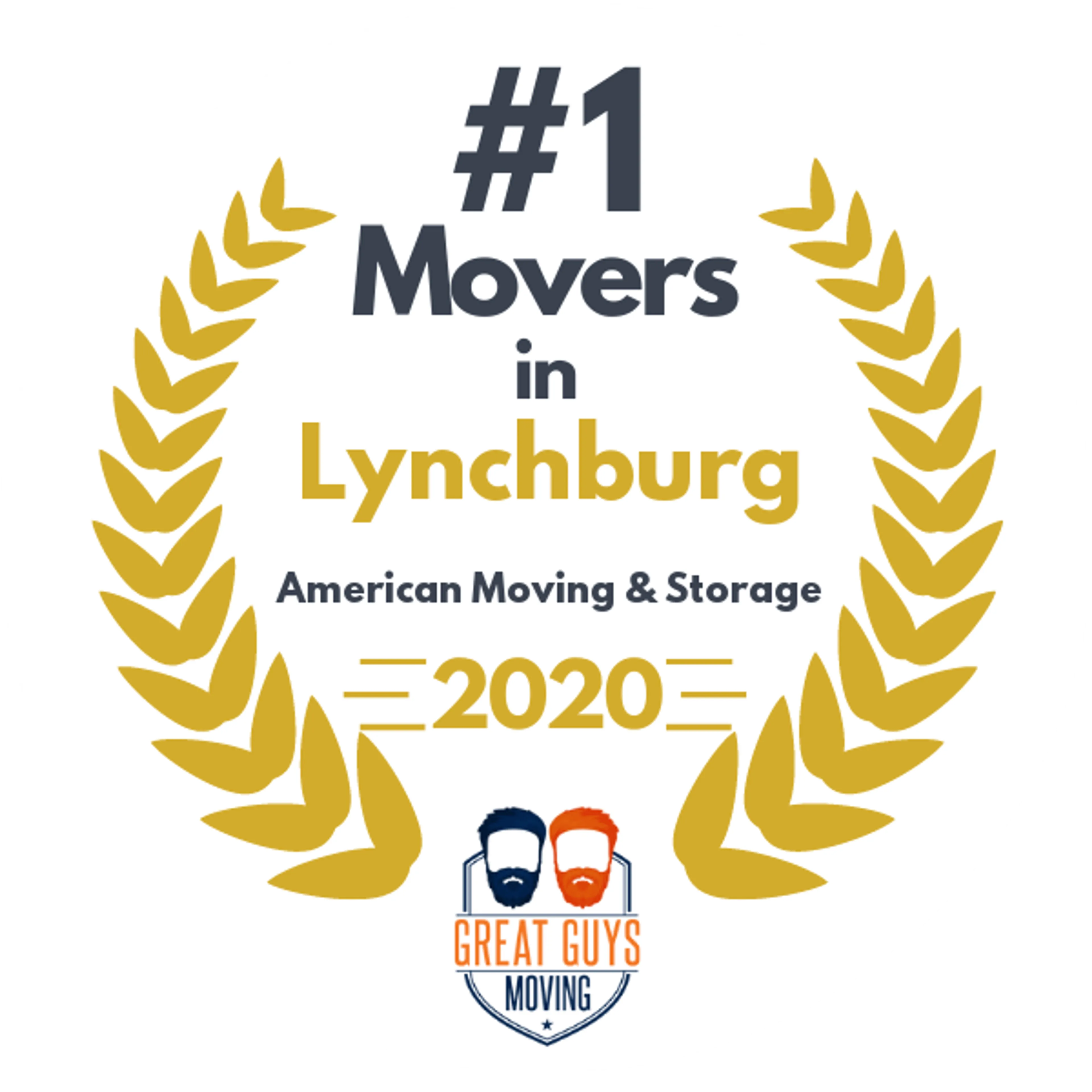 #1 Ranked Movers in Roanoke, VA 2020 award