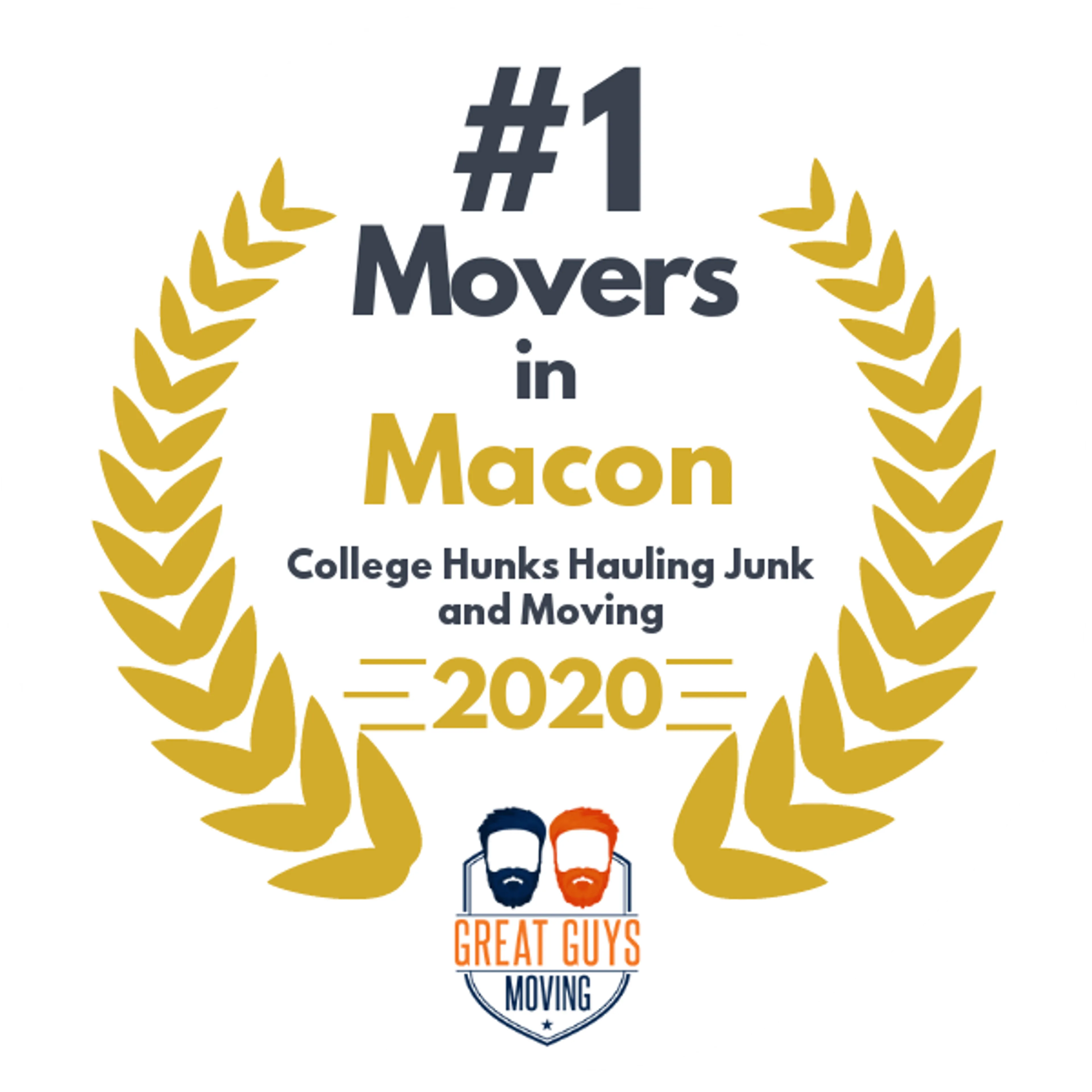 #1 Ranked Movers in Macon, GA 2020 award