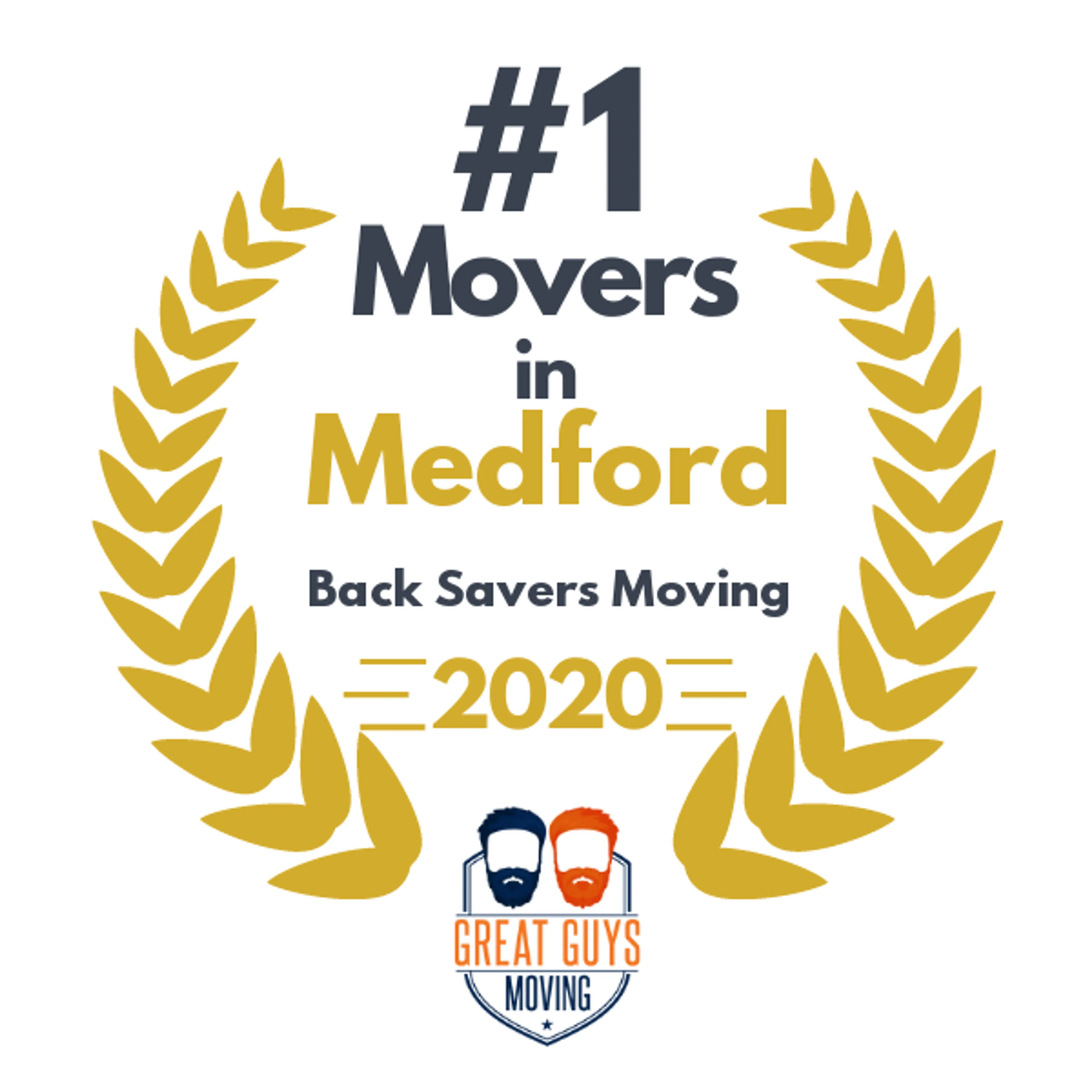 #1 Ranked Movers in Eugene, OR 2020 award