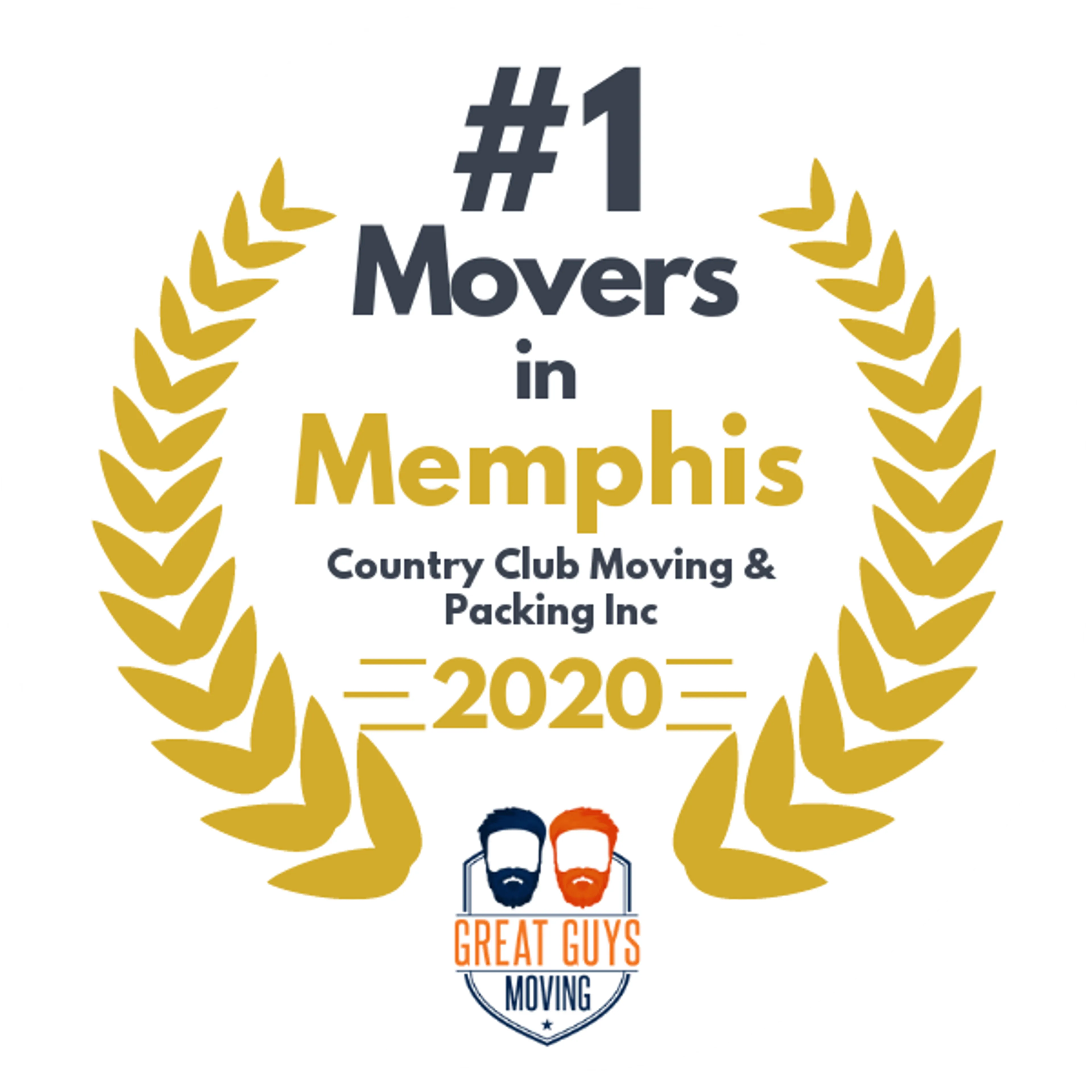 #1 Ranked Movers in Memphis, TN 2020 award