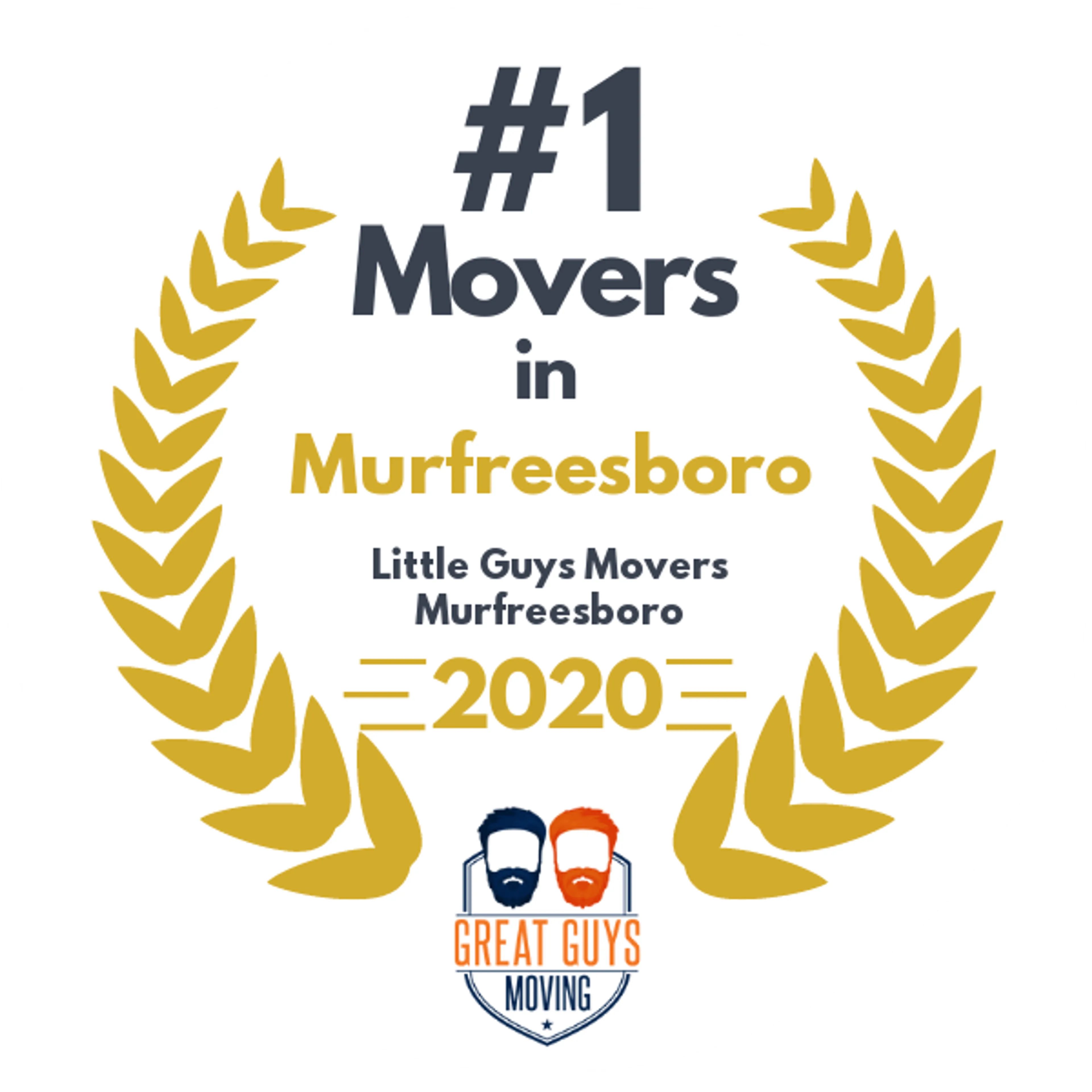 #1 Ranked Movers in Murfreesboro, TN 2020 award