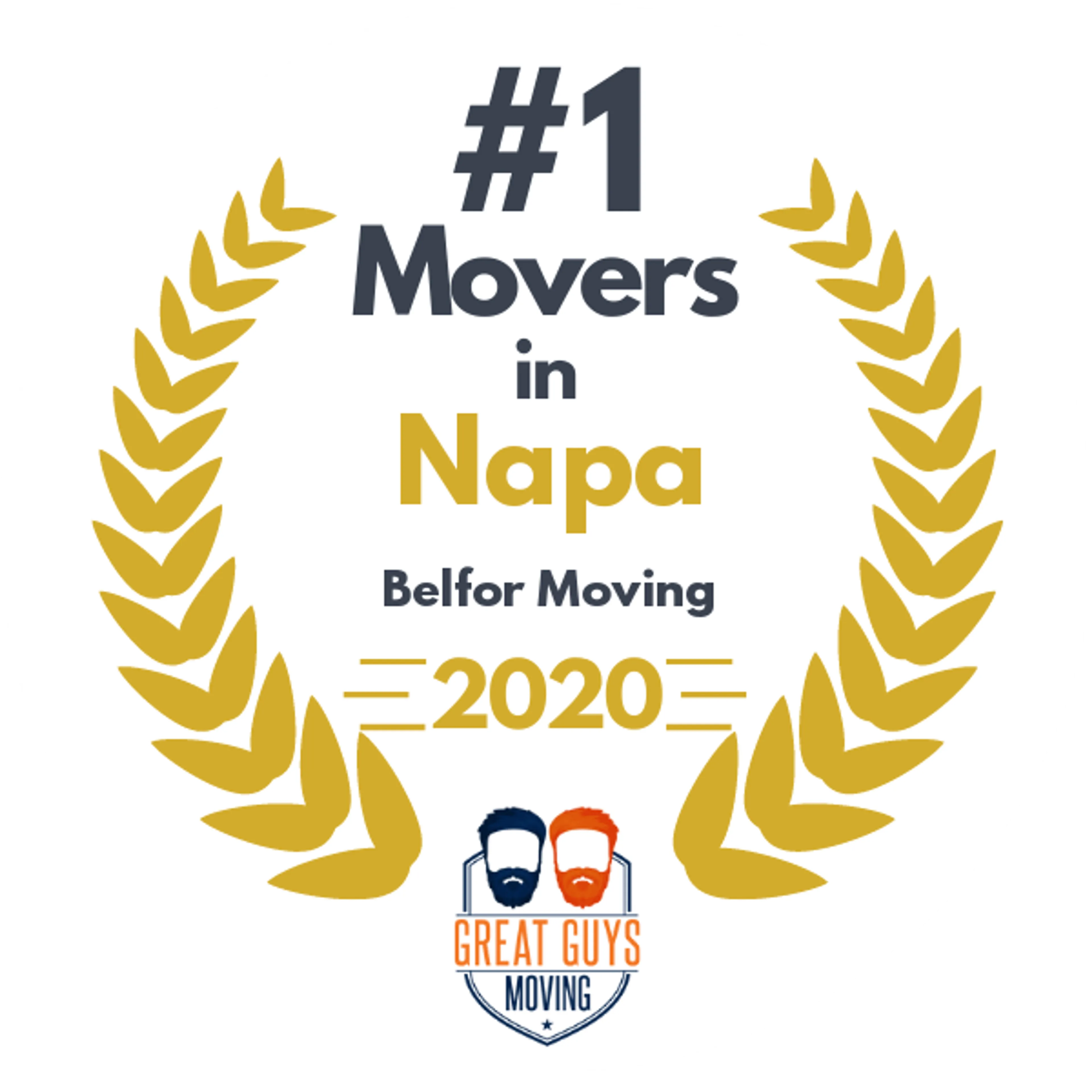 #1 Ranked Movers in Vallejo, CA 2020 award