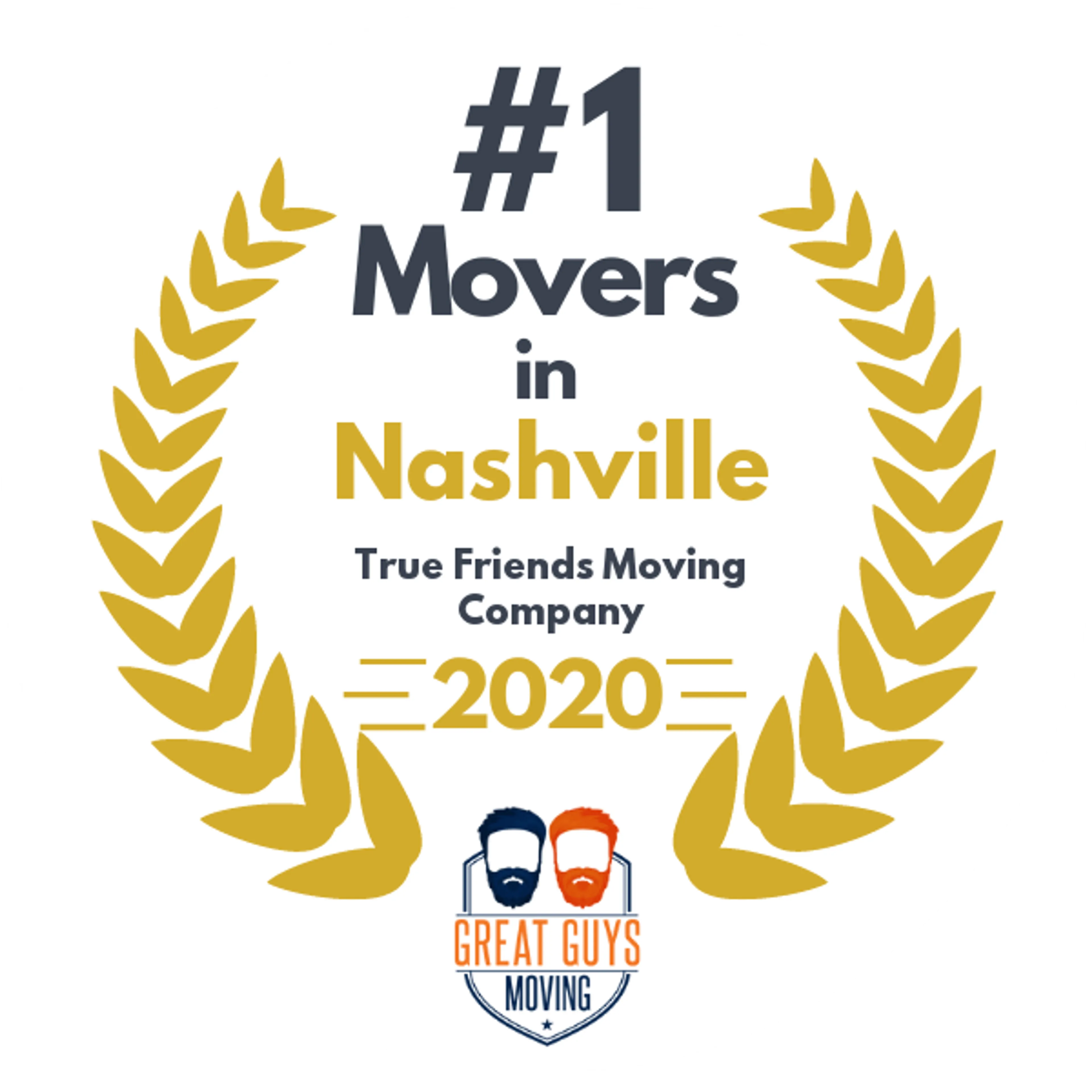 #1 Ranked Movers in Nashville, TN 2020 award