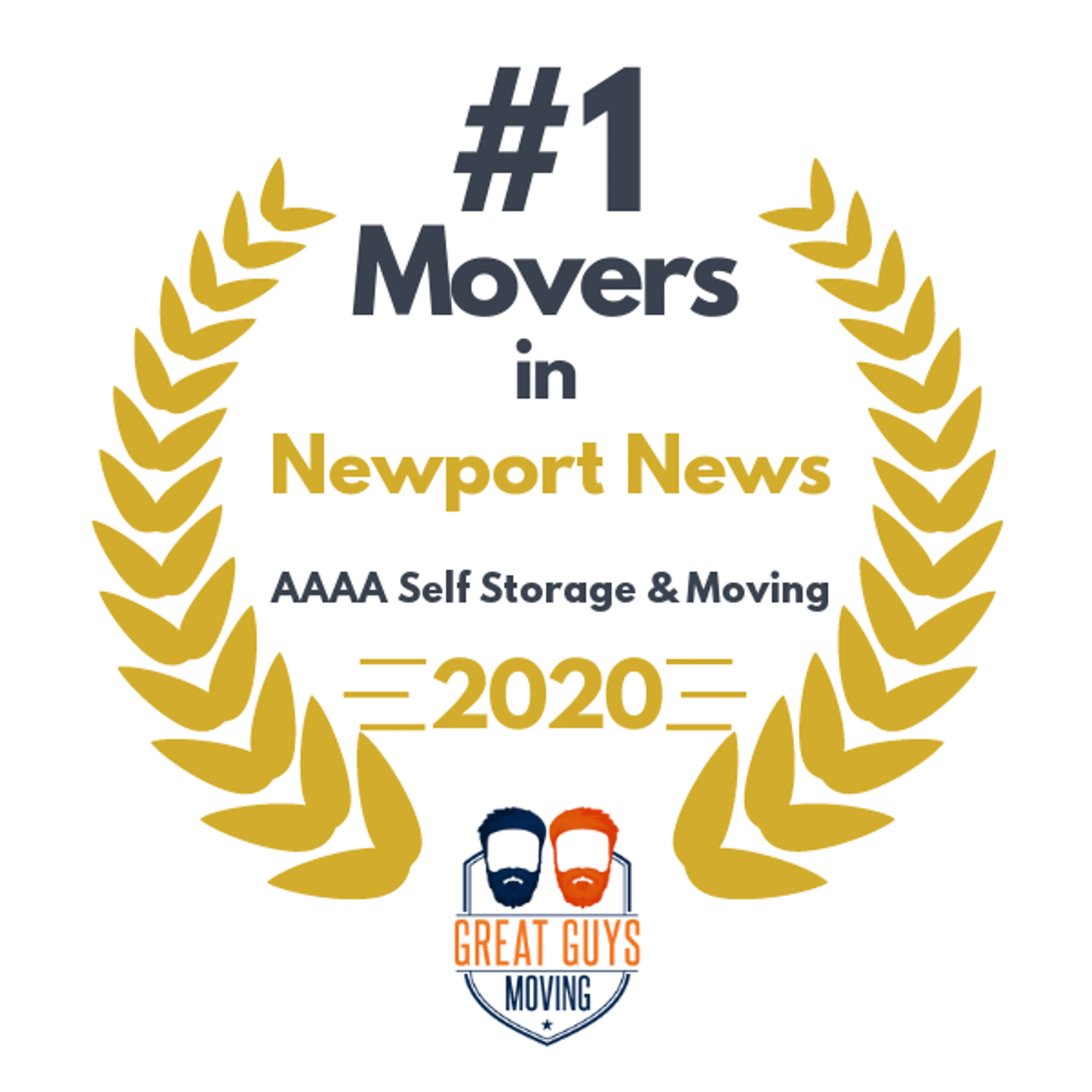 #1 Ranked Movers in Newport News, VA 2020 award