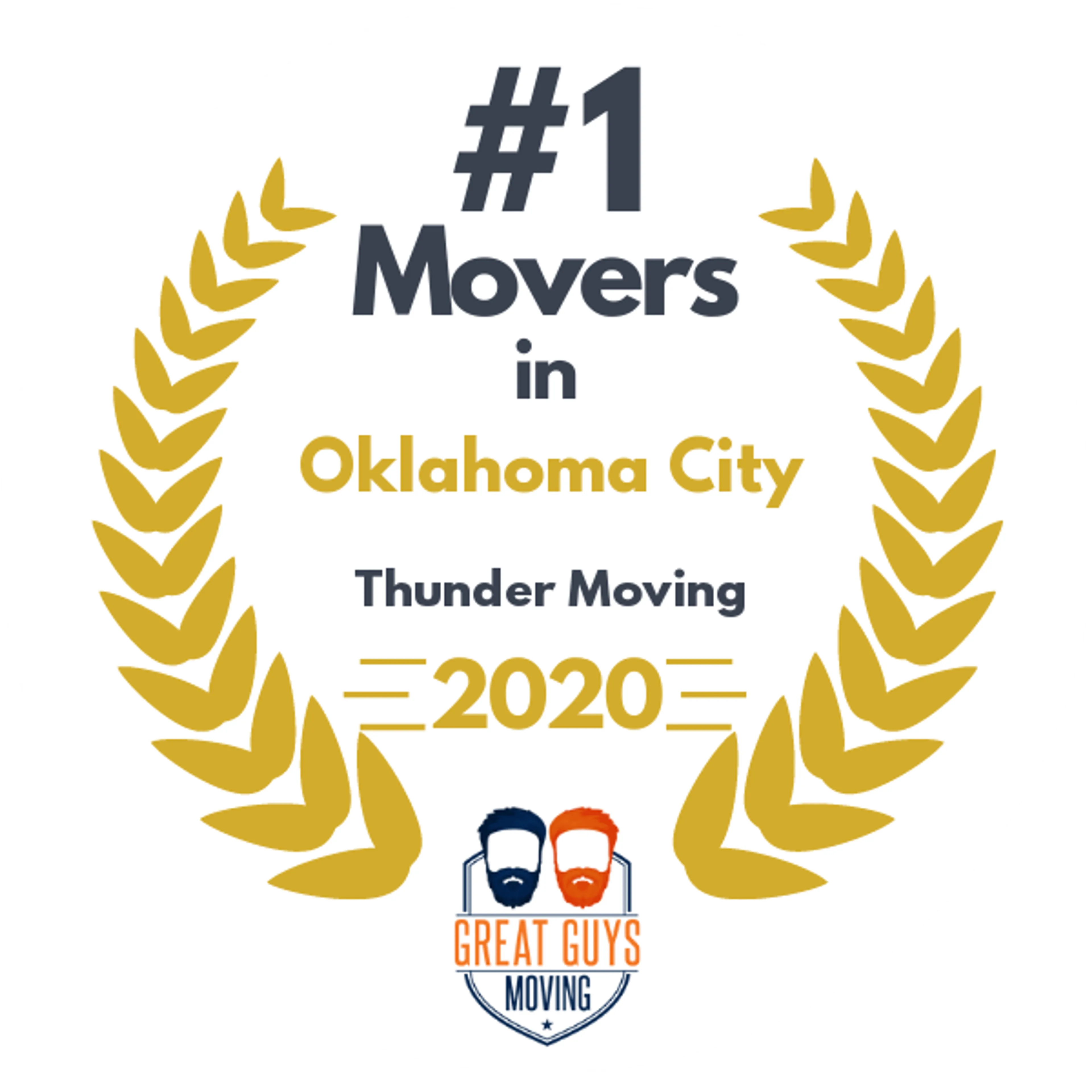 #1 Ranked Movers in Oklahoma City, OK 2020 award