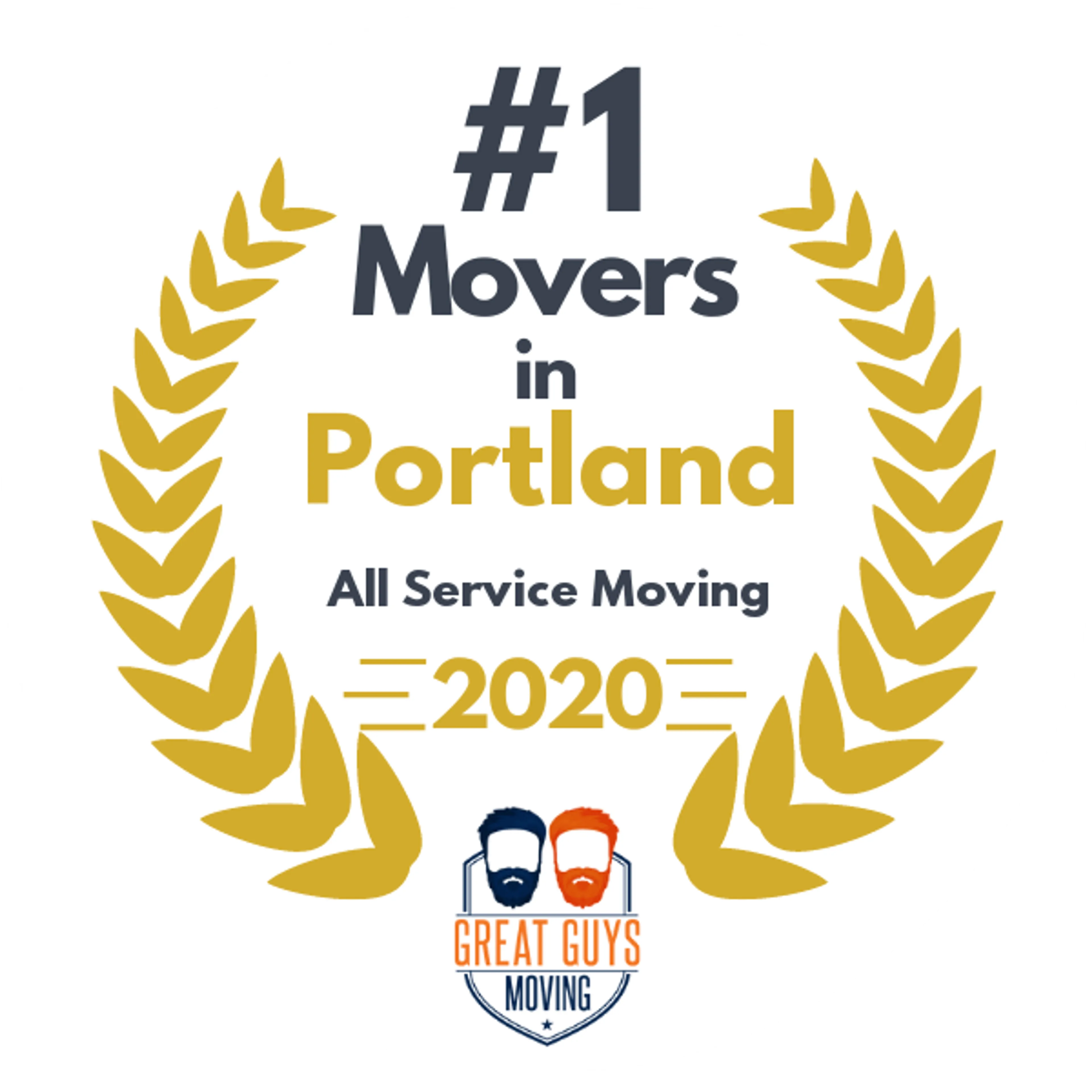 #1 Ranked Movers in Portland, OR 2020 award