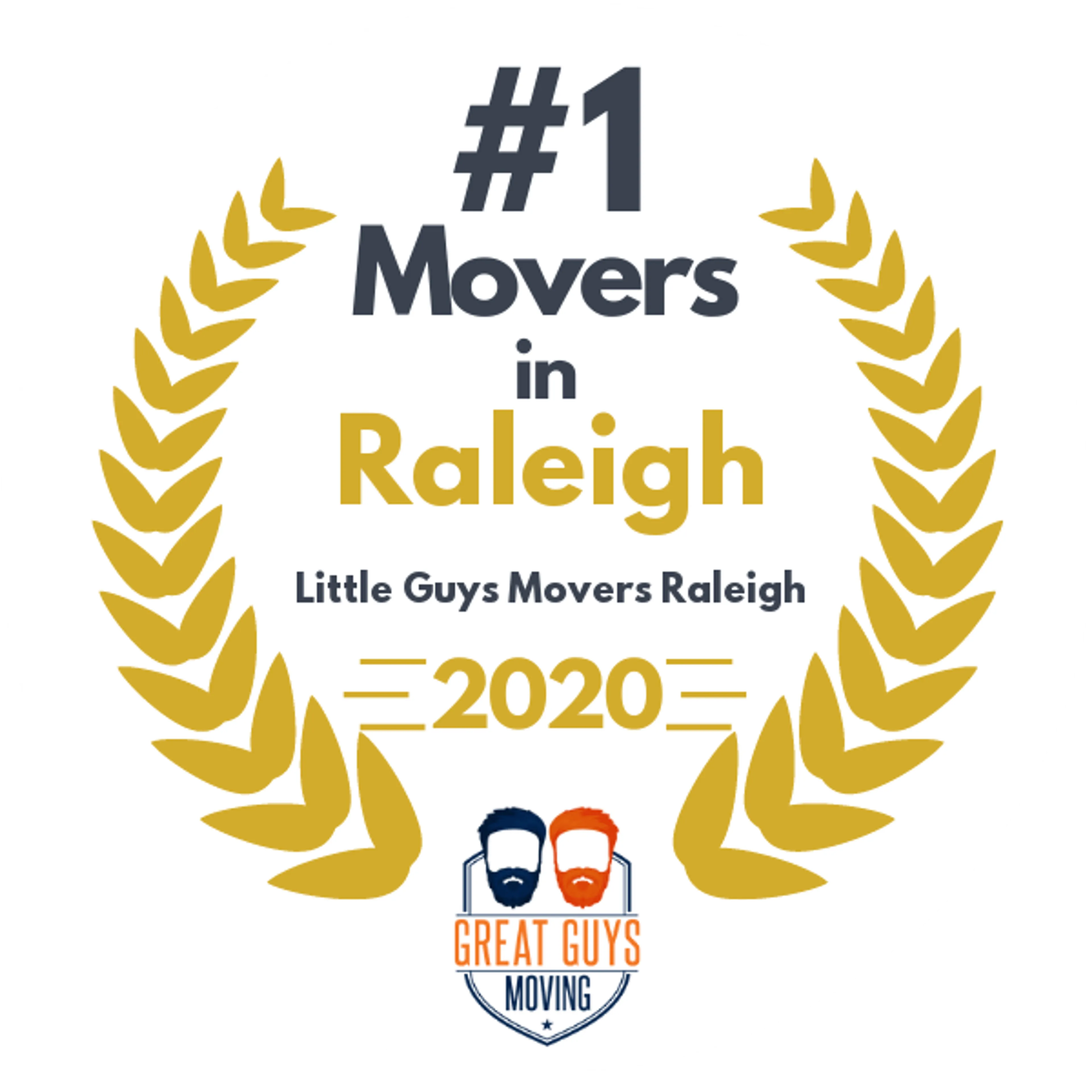 #1 Ranked Movers in Raleigh, NC 2020 award