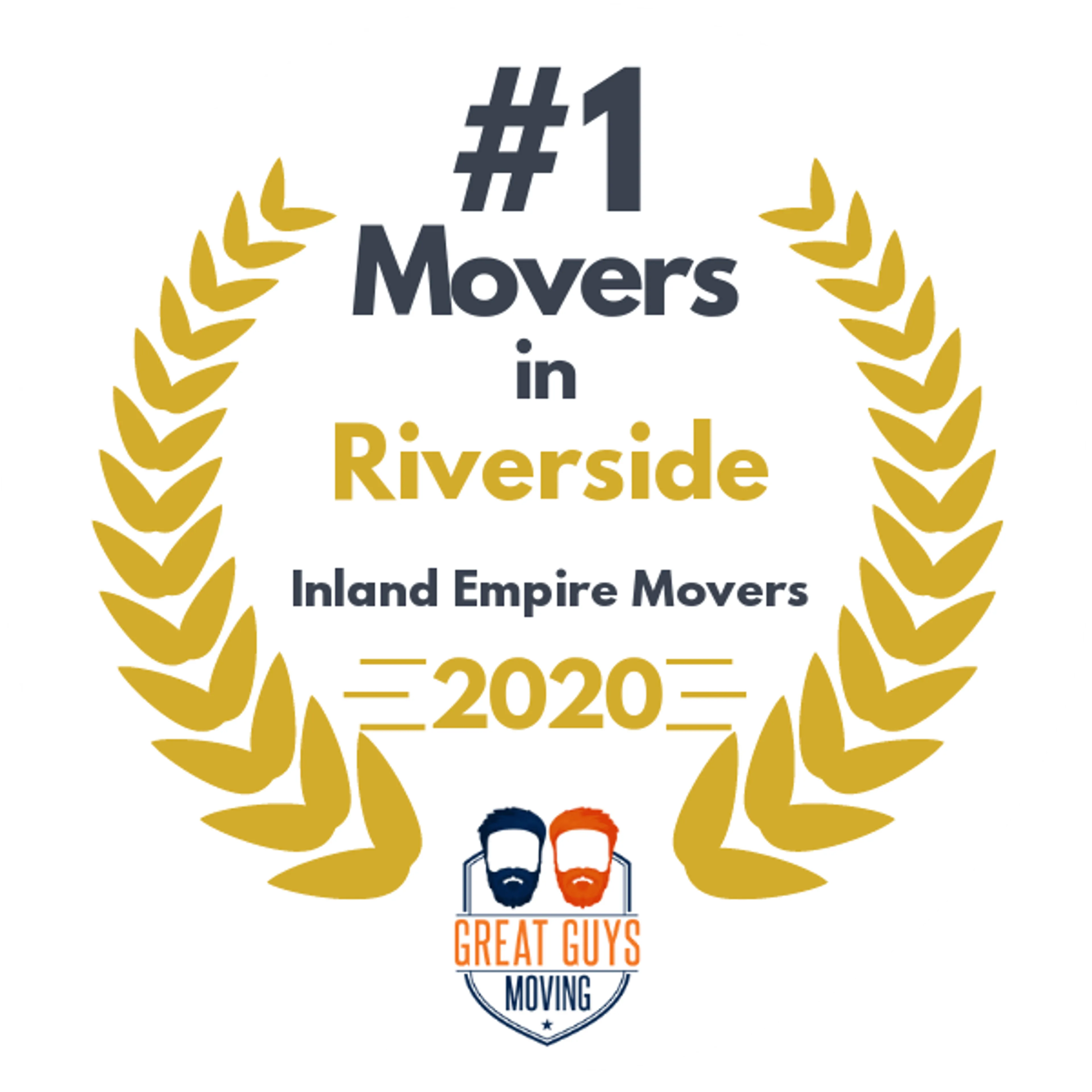 #1 Ranked Movers in Anaheim, CA 2020 award