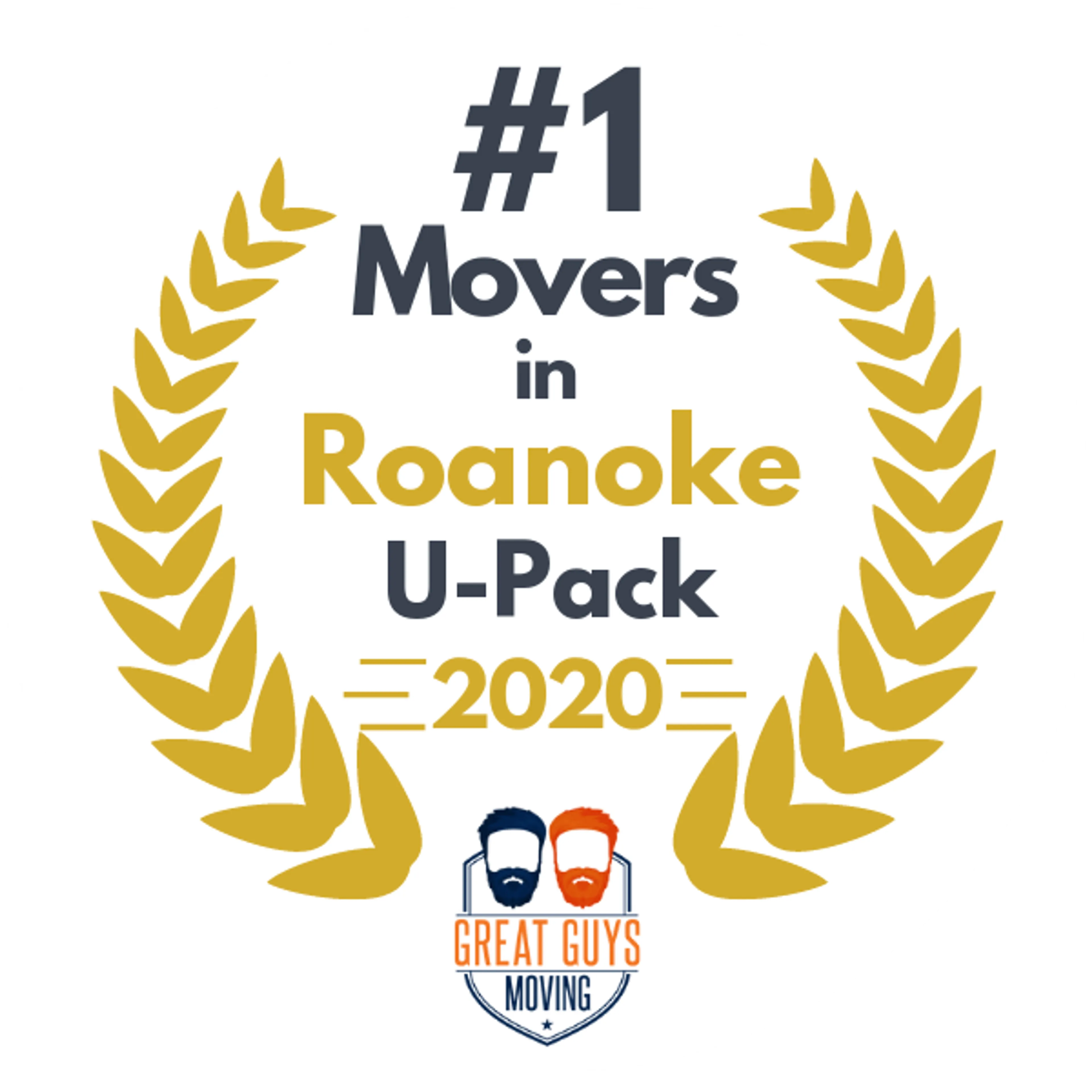#1 Ranked Movers in Roanoke, VA 2020 award