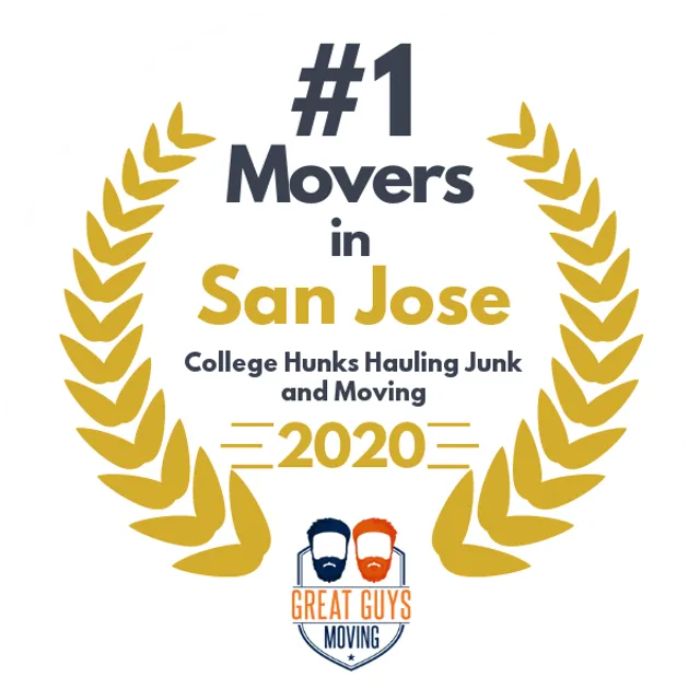 #1 Ranked Movers in San Jose, CA 2020 award