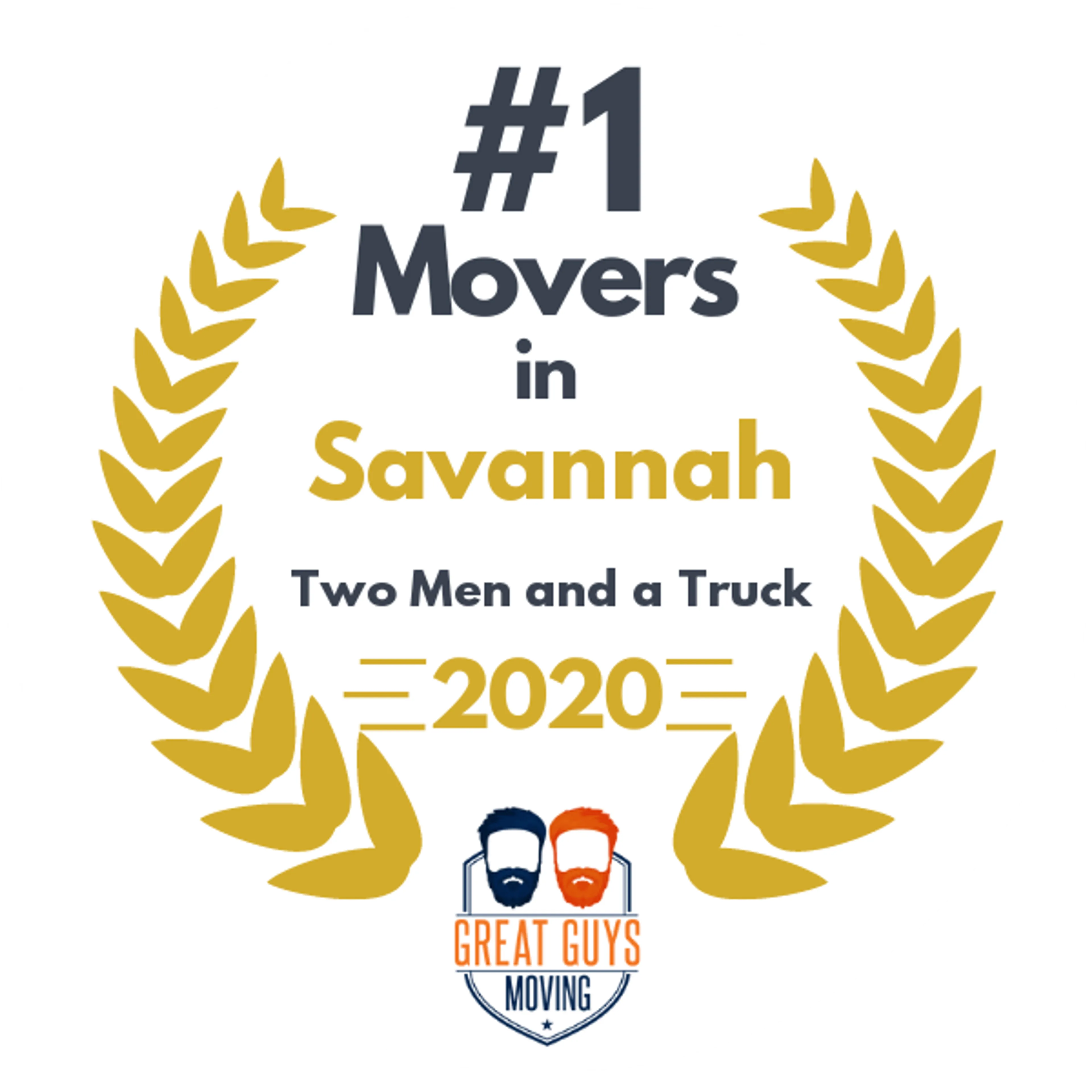 #1 Ranked Movers in Savannah, GA 2020 award
