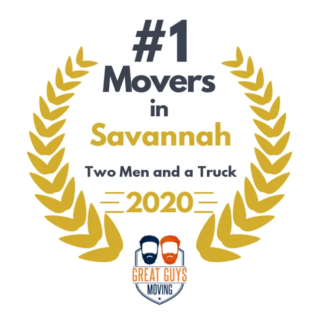 #1 Ranked Movers in Savannah, GA 2020 award