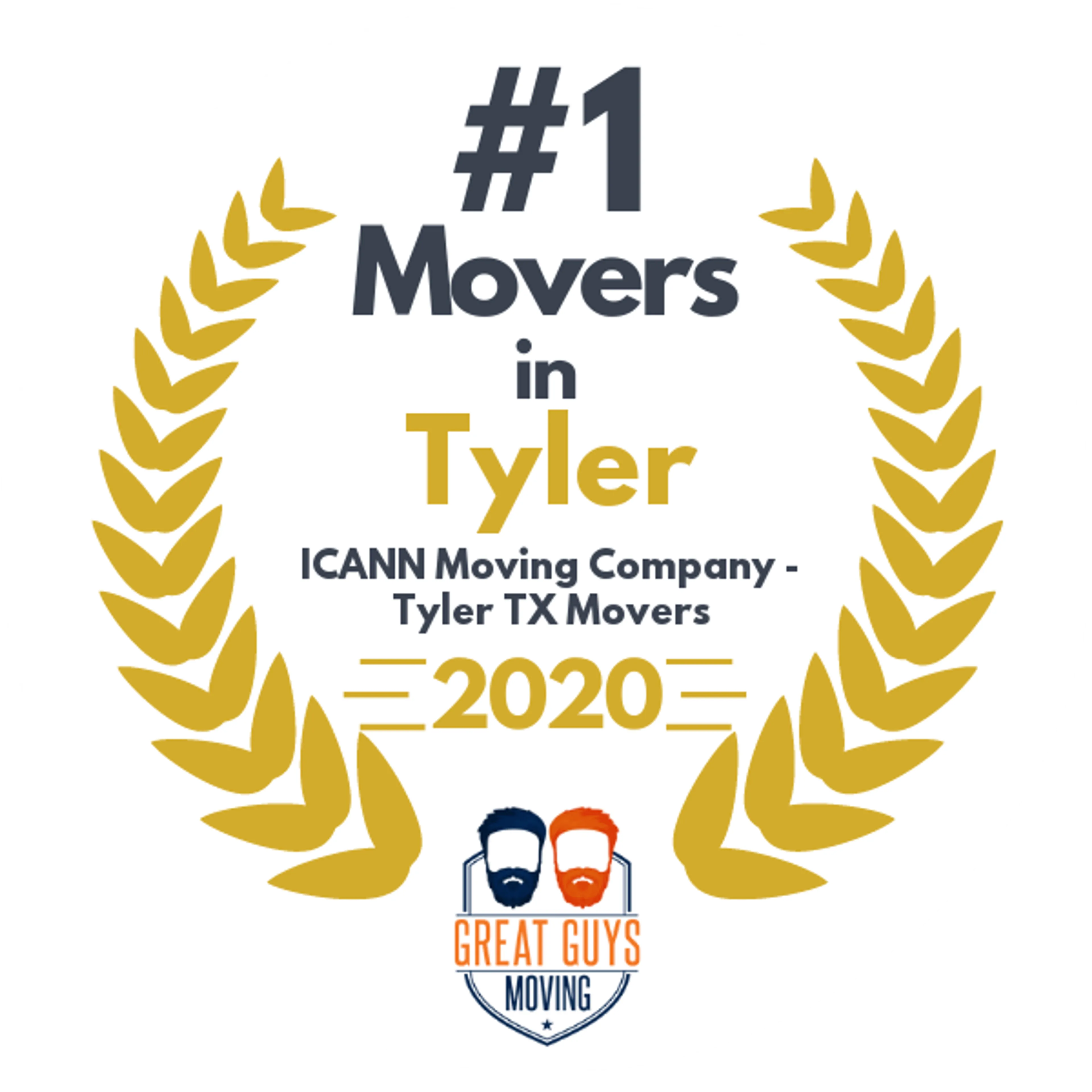 #1 Ranked Movers in Tyler, TX 2020 award