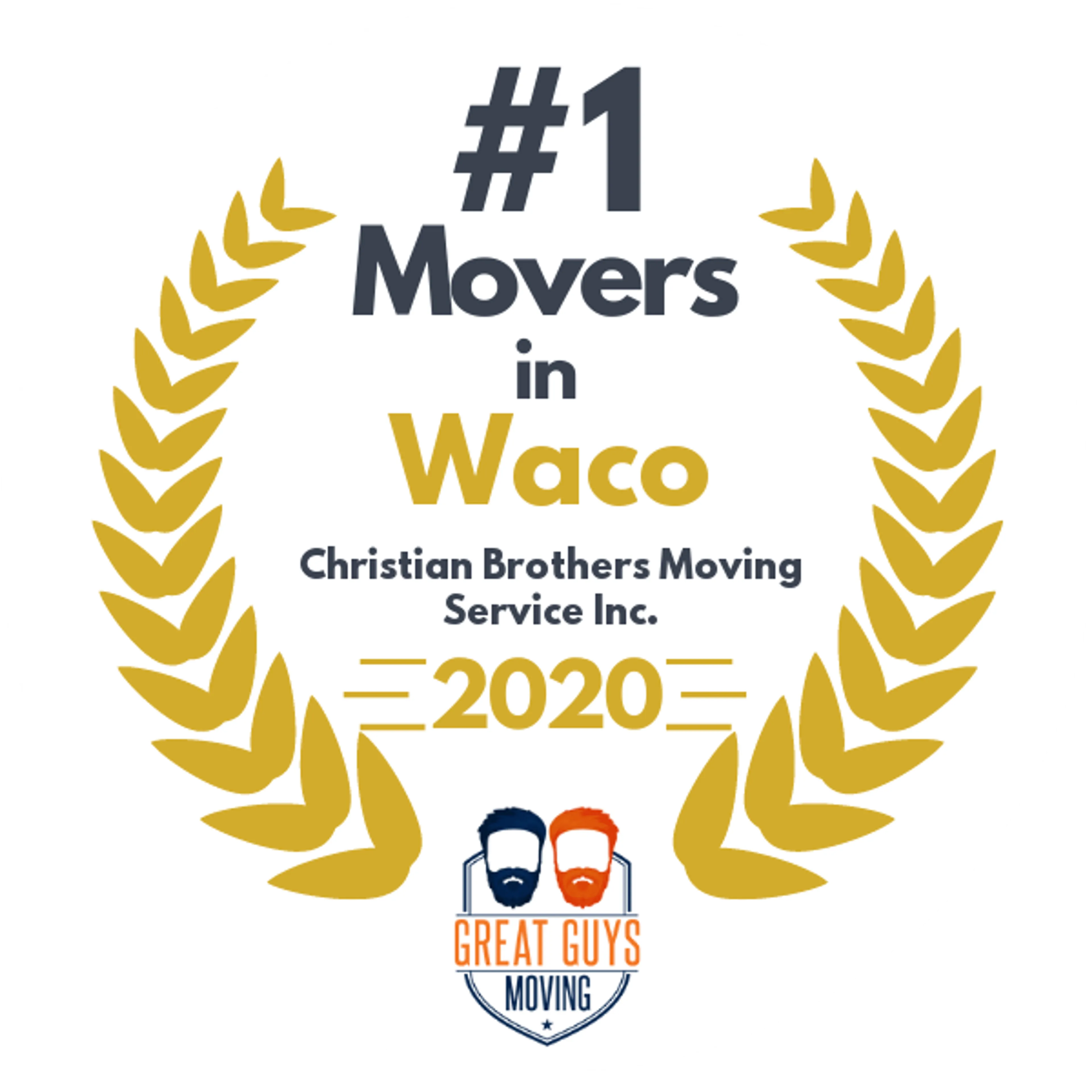 #1 Ranked Movers in Waco, TX 2020 award