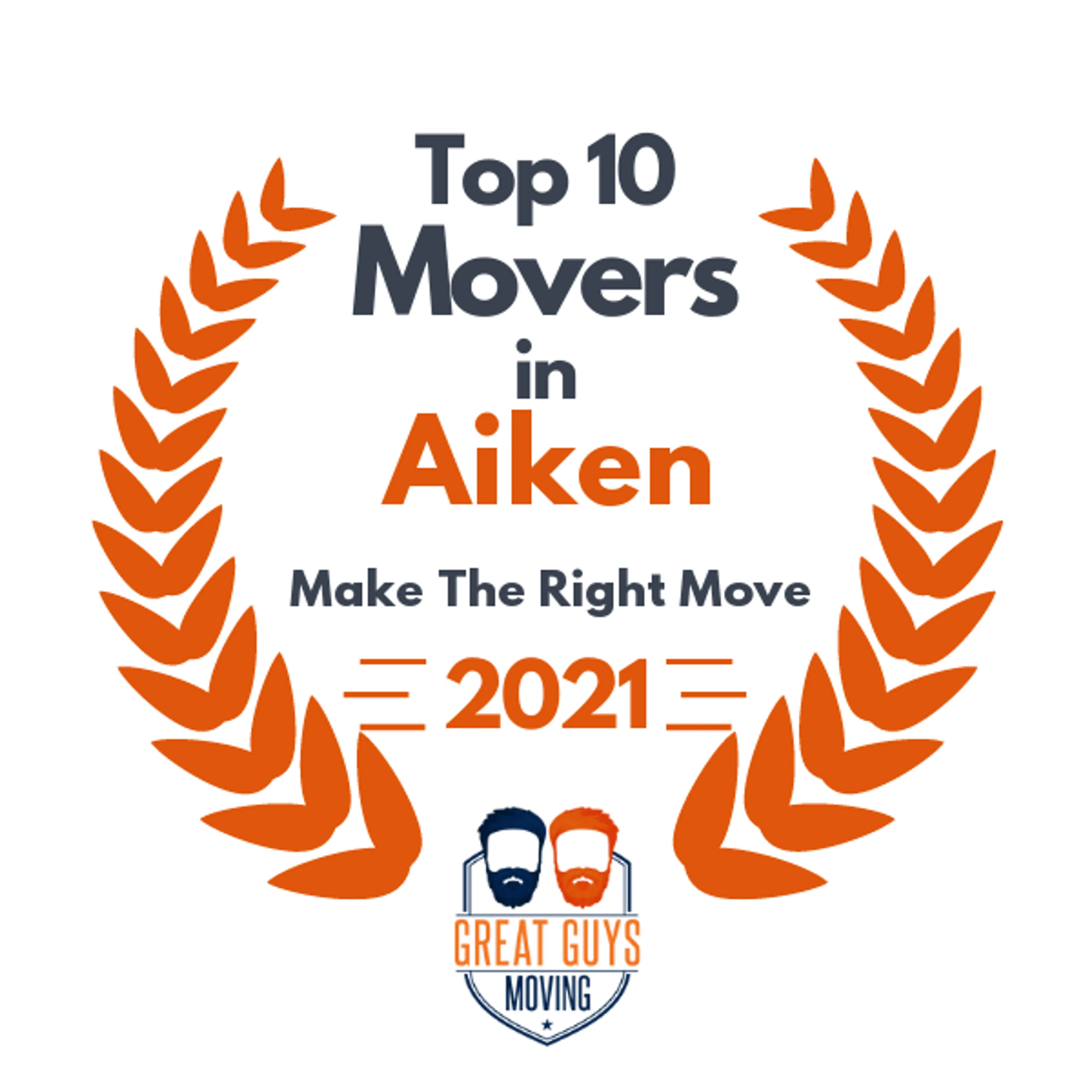 Top 10 Movers in Aiken, SC 2021 award