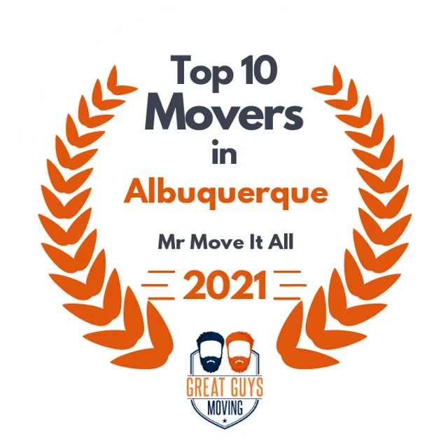 Top 10 Movers in Albuquerque, NM 2021 award