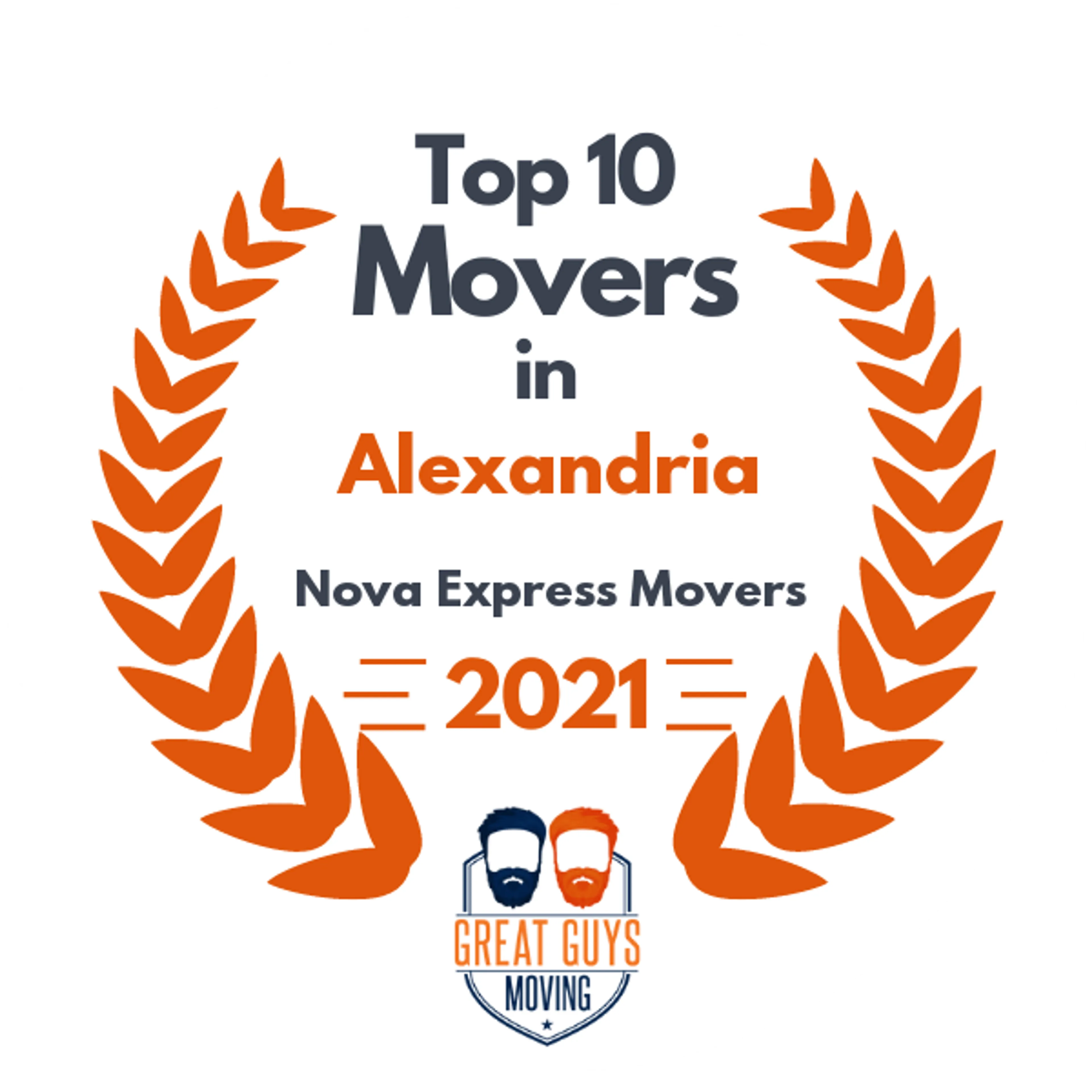 Top 10 Movers in Alexandria, VA 2021 award