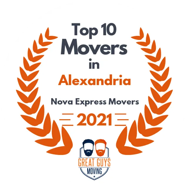 Top 10 Movers in Alexandria, VA 2021 award