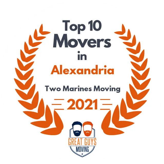 Top 10 Movers in Alexandria, VA 2021 award