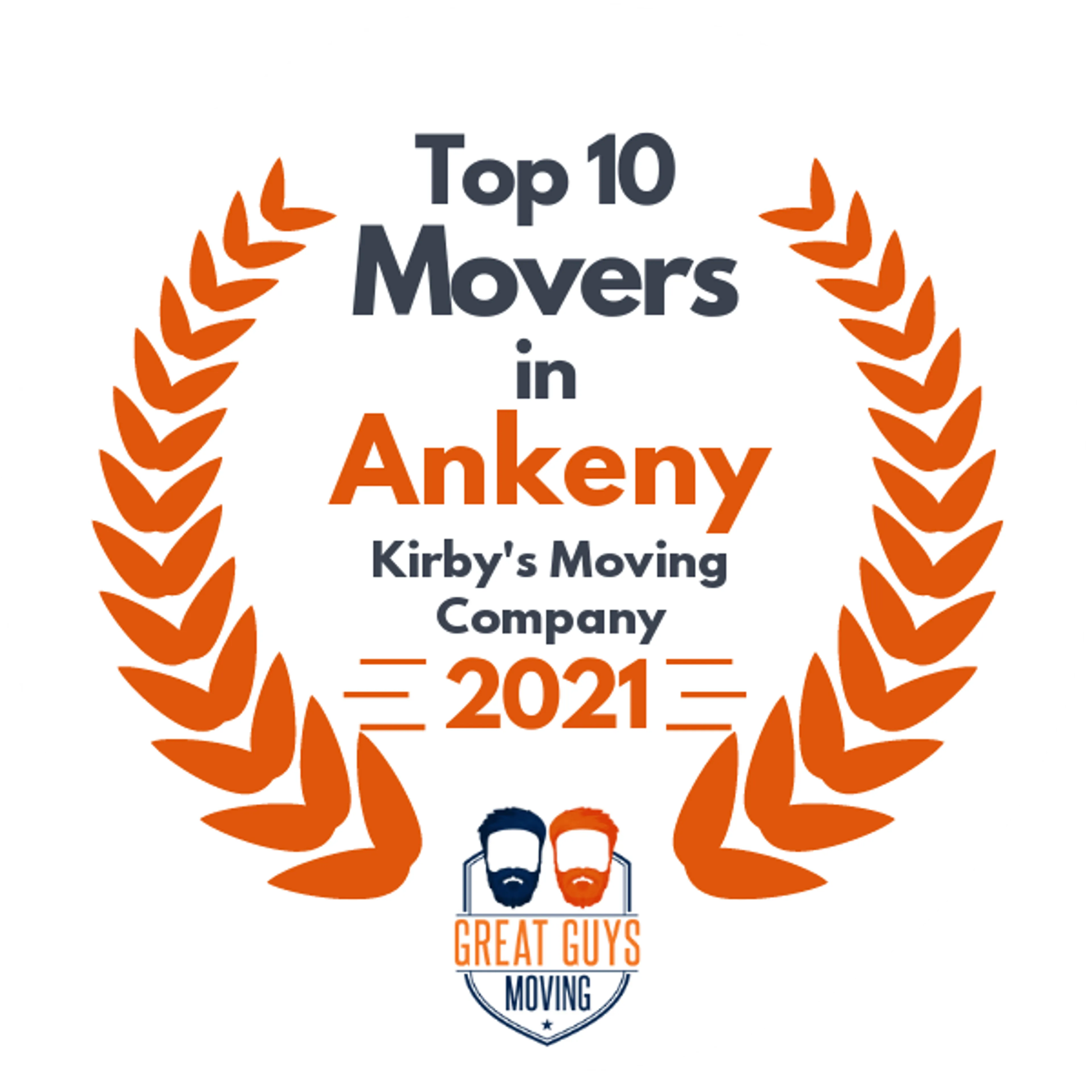 Top 10 Movers in Des Moines, IA 2021 award