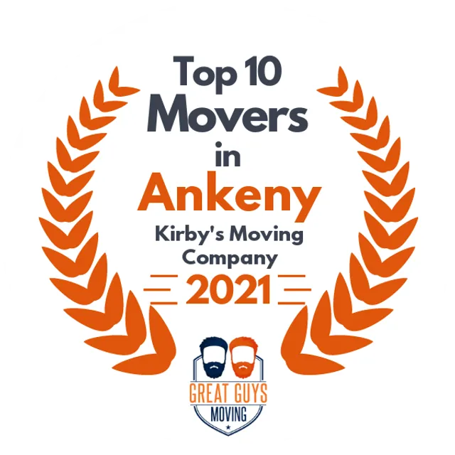 Top 10 Movers in Des Moines, IA 2021 award