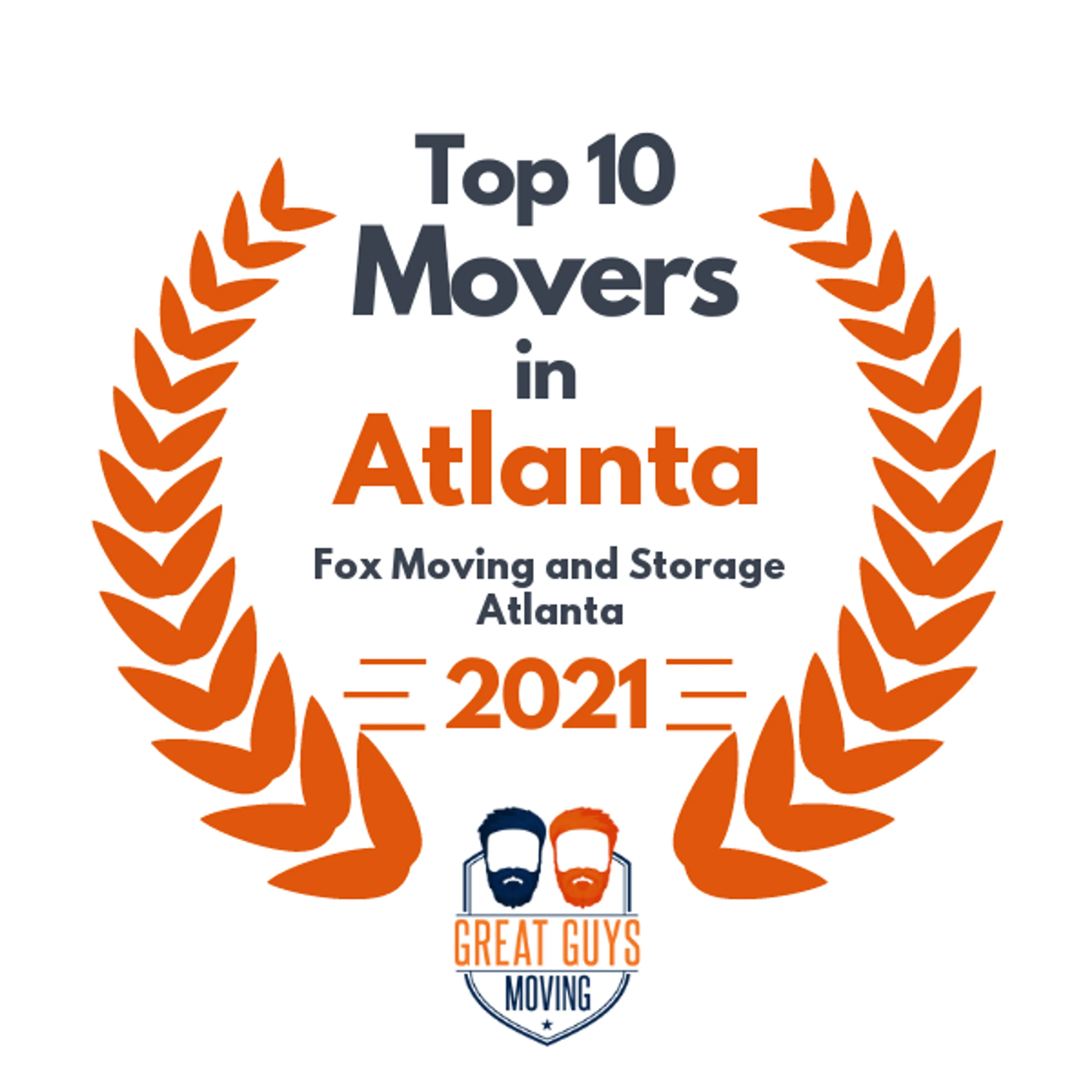 Top 10 Movers in Atlanta, GA 2021 award