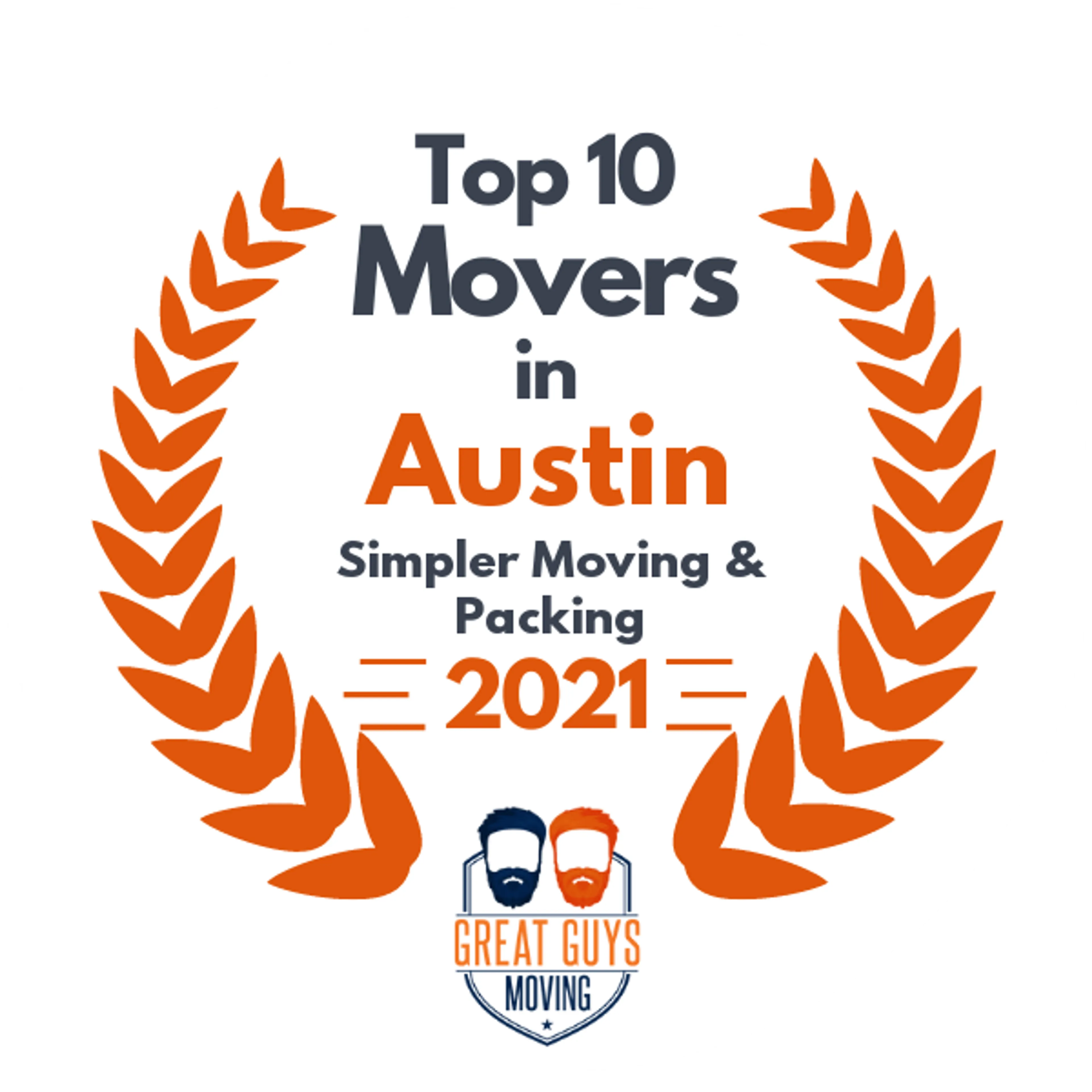 Top 10 Movers in Austin, TX 2021 award