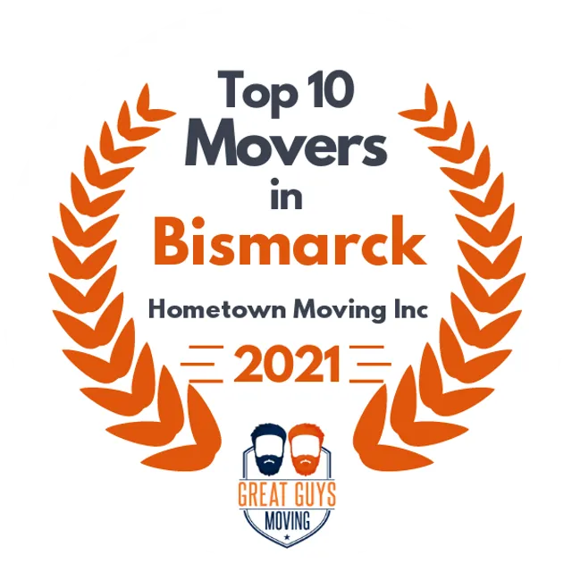 Top 10 Movers in Bismarck, ND 2021 award