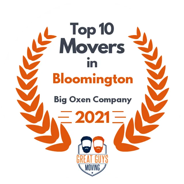 Top 10 Movers in Bloomington, IN 2021 award