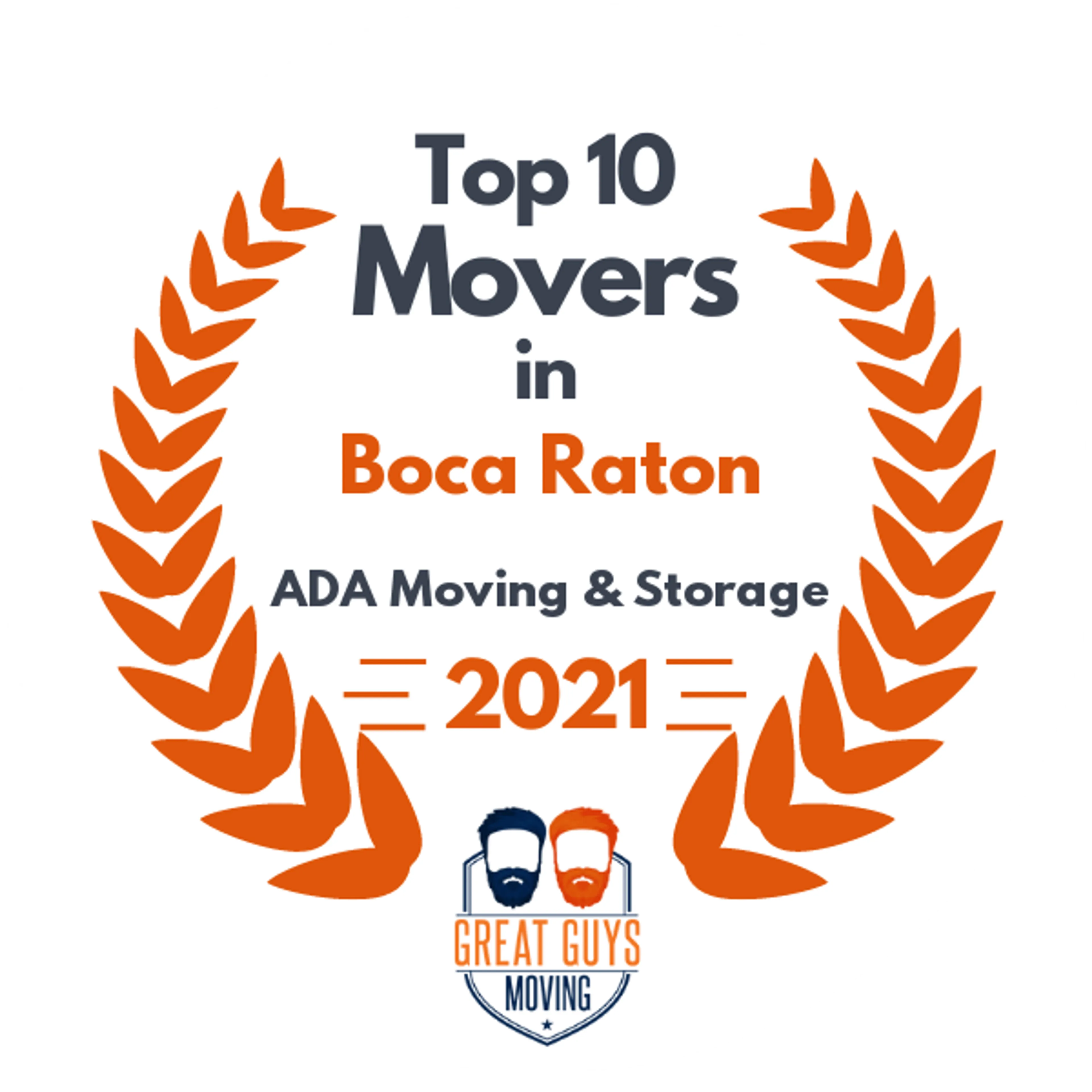 Top 10 Movers in Parkland, FL 2021 award
