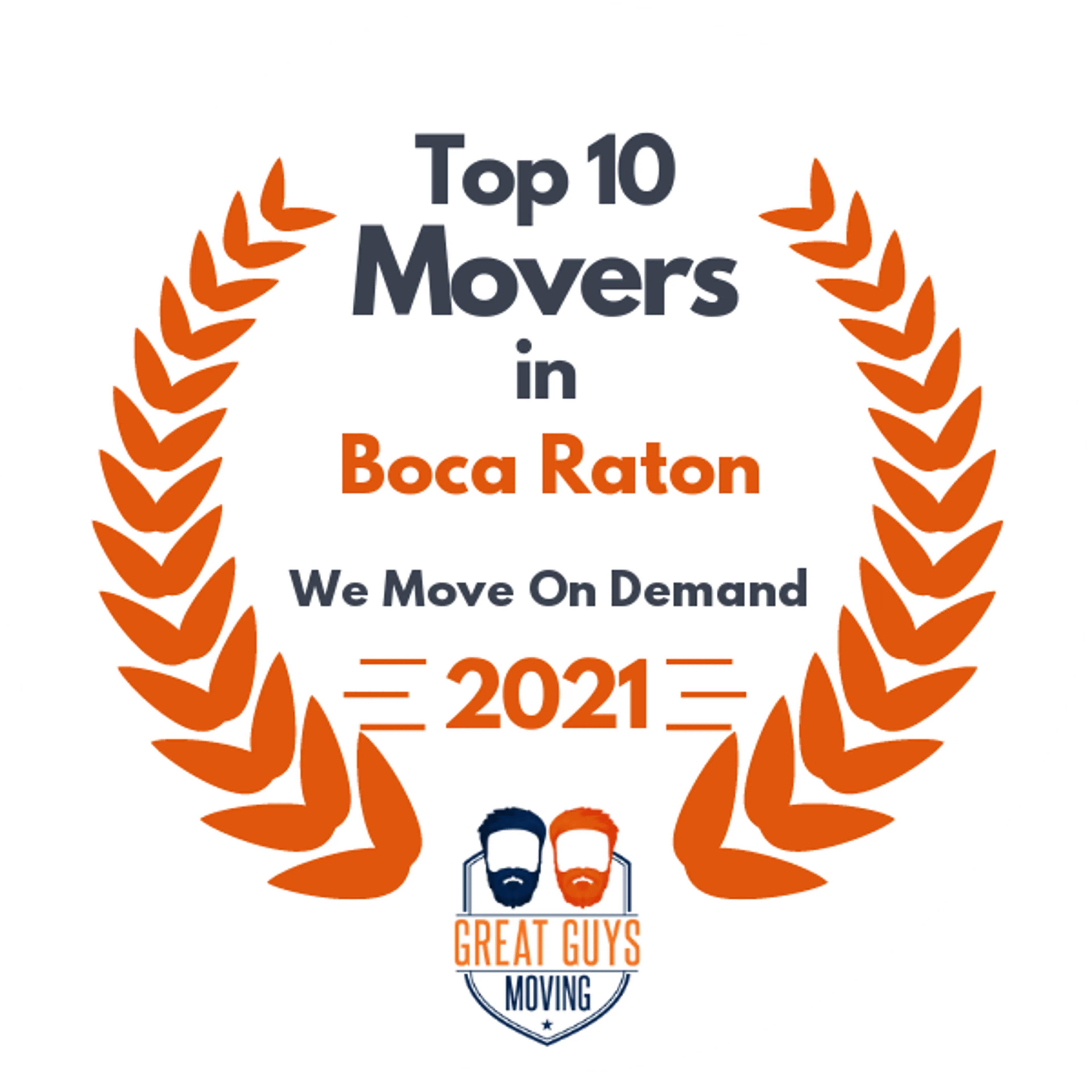 Top 10 Movers in Coral Springs, FL 2021 award