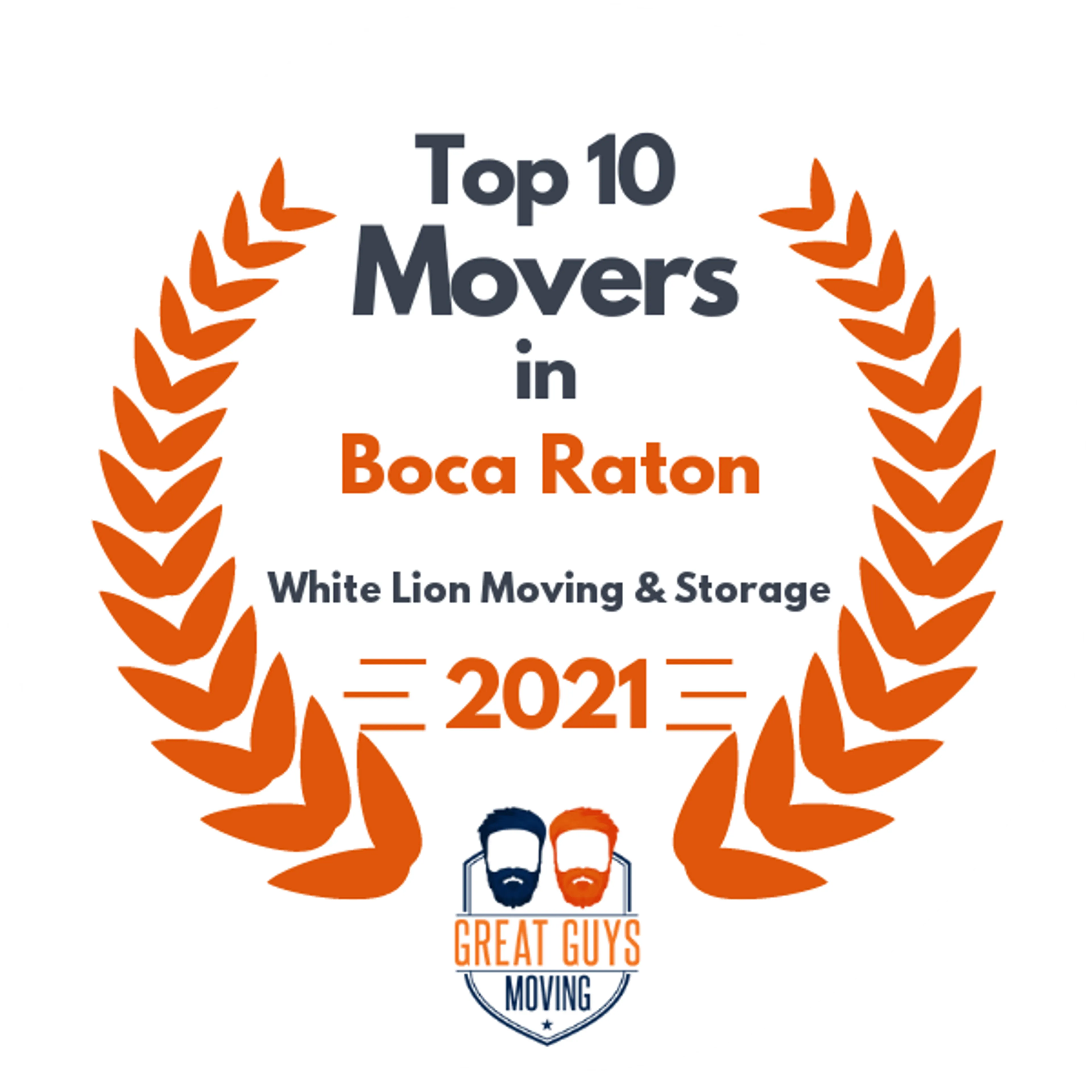 Top 10 Movers in West Palm Beach, FL 2021 award