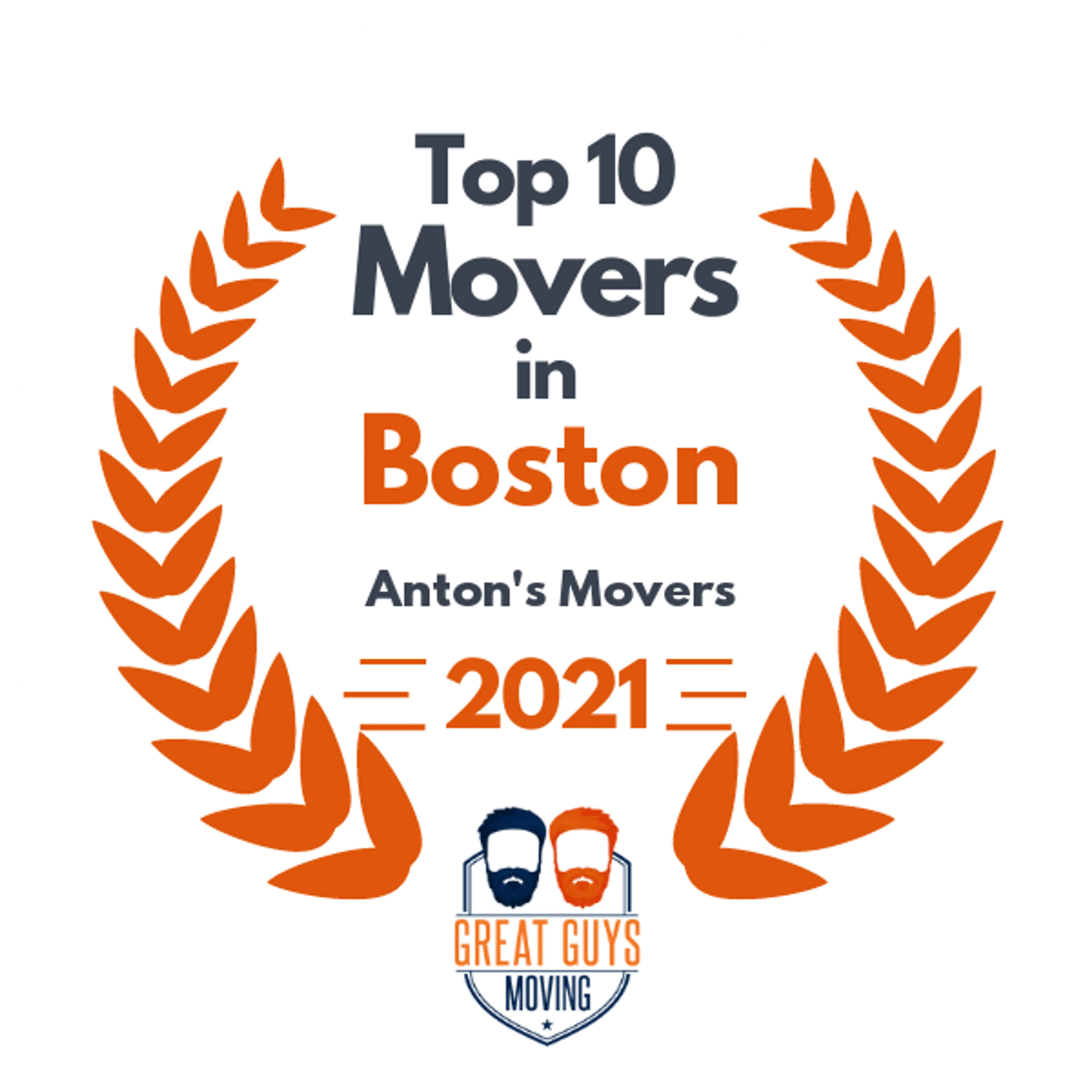 Top 10 Movers in Boston, MA 2021 award