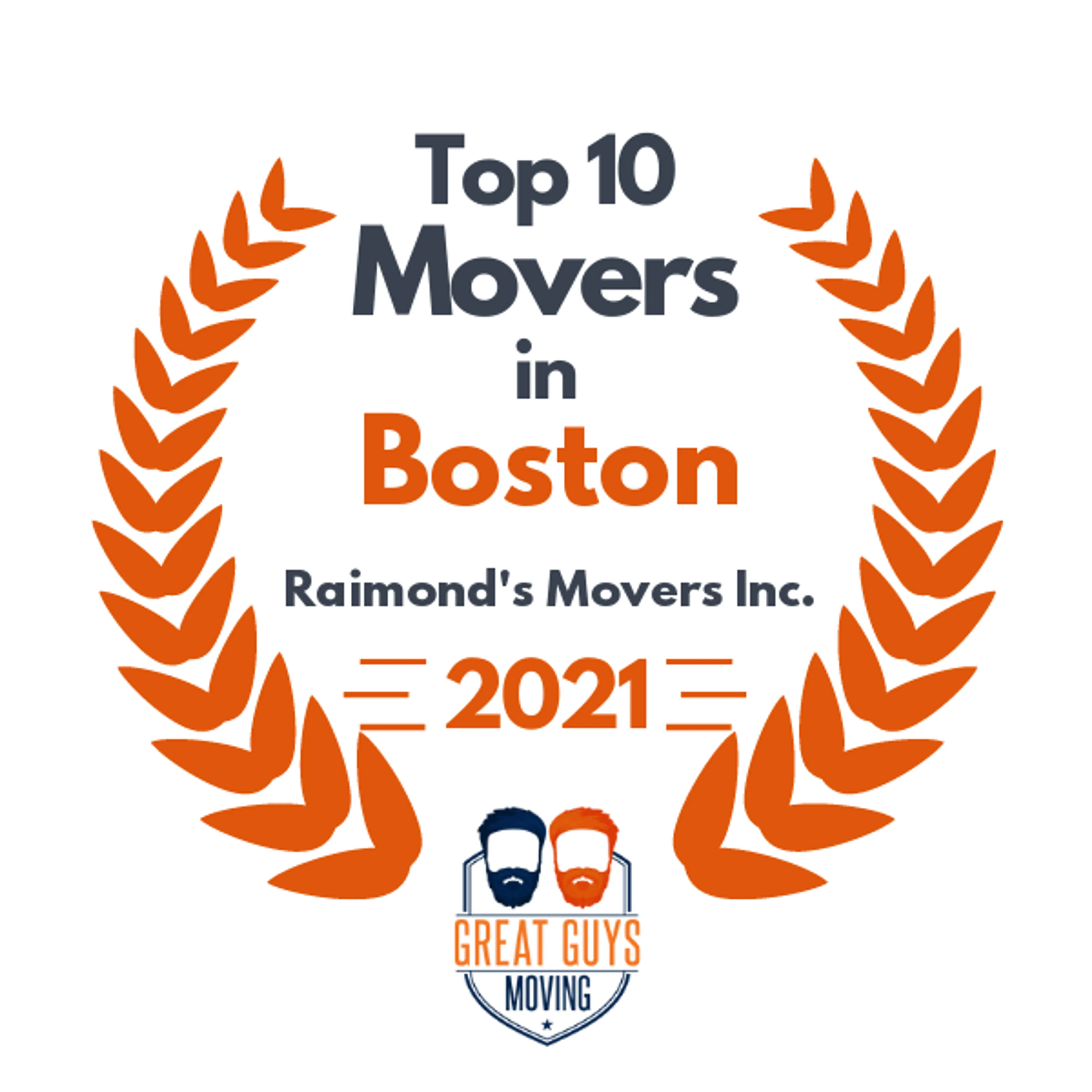 Top 10 Movers in Boston, MA 2021 award