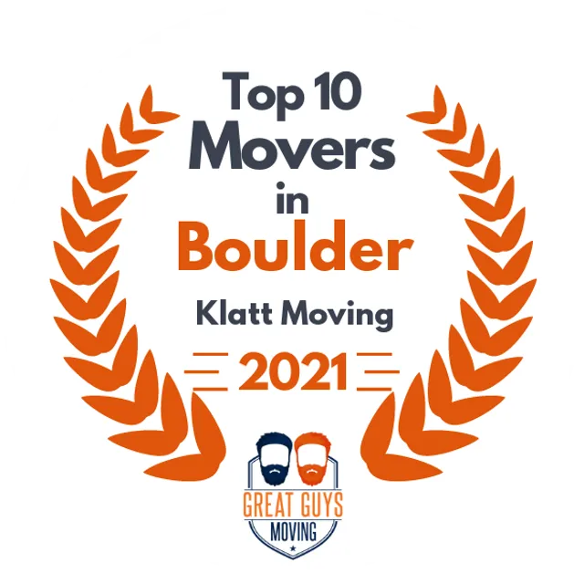 Top 10 Movers in Boulder, CO 2021 award