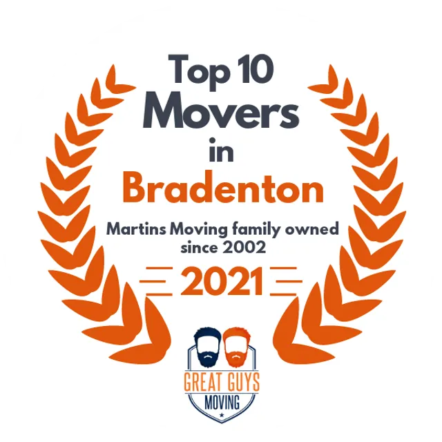 Top 10 Movers in Bradenton, FL 2021 award