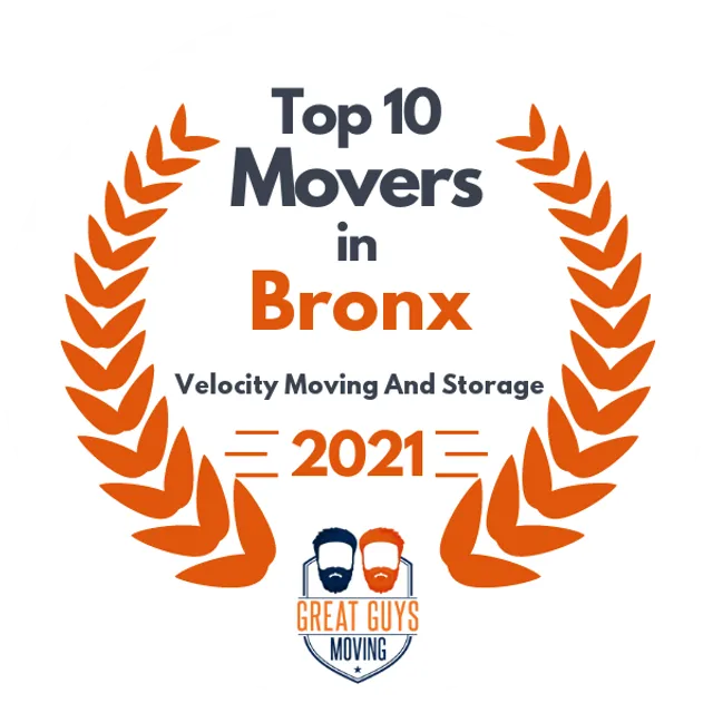 Top 10 Movers in New York City, NY 2021 award