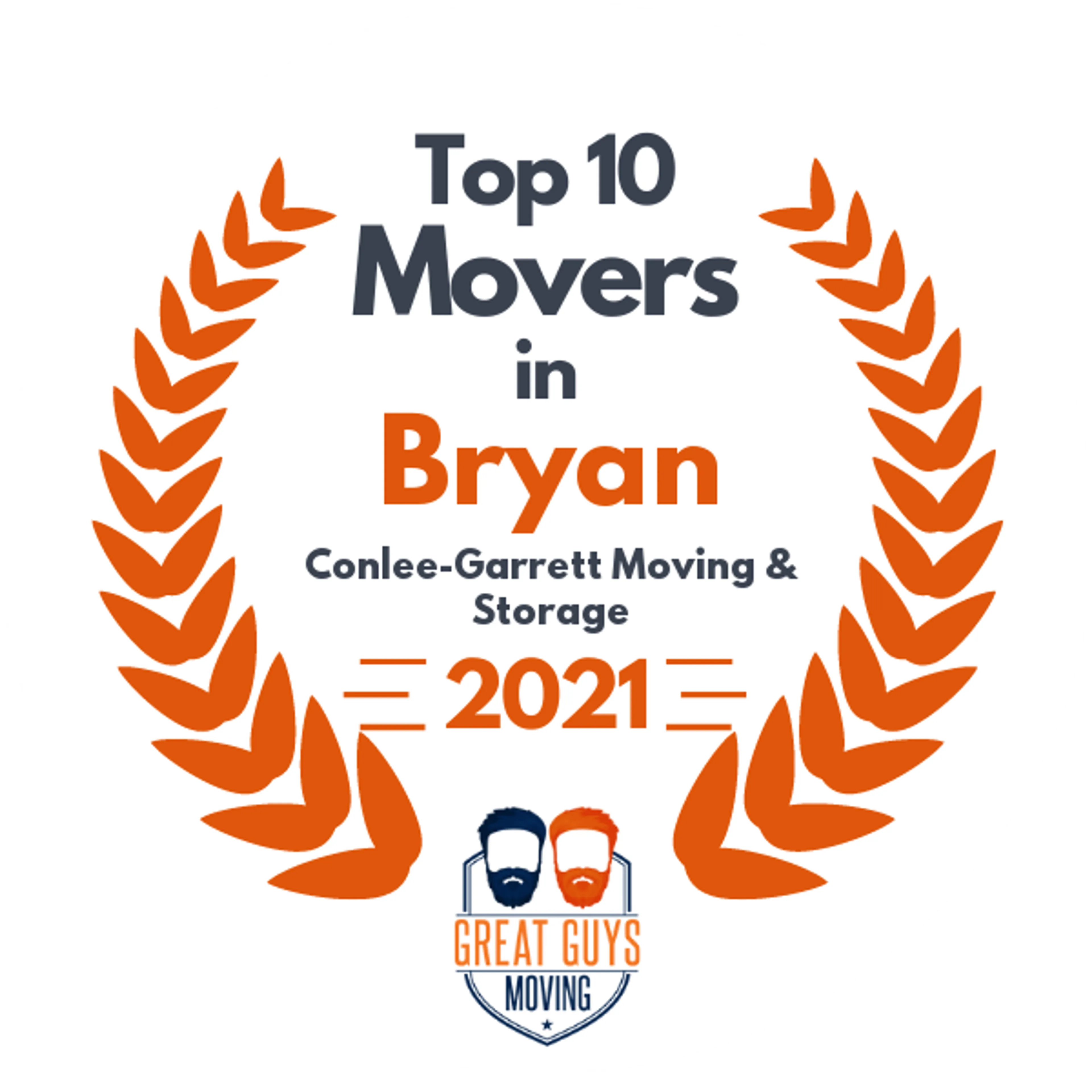 Top 10 Movers in College Station, TX 2021 award