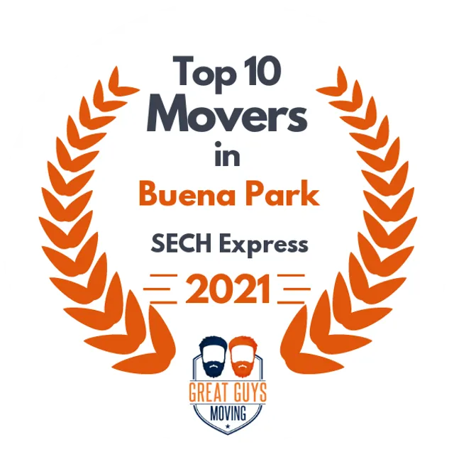 Top 10 Movers in Anaheim, CA 2021 award